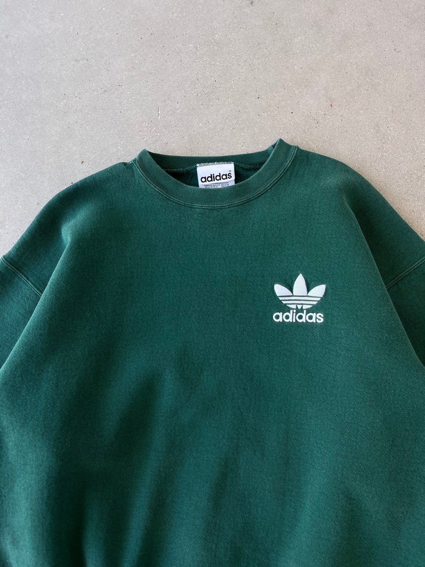 Vintage 90s Adidas Forest Green Crewneck - L