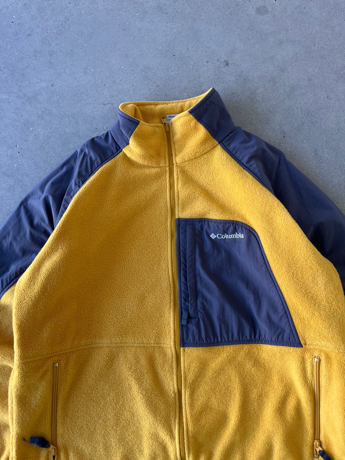 Vintage Columbia Yellow Vertex Fleece Jacket - XL