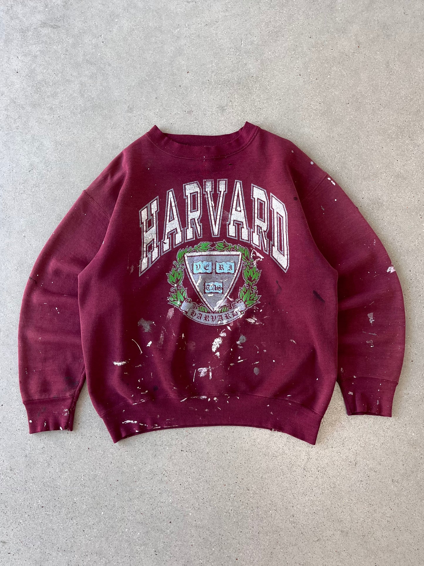 Vintage Painter's Harvard Trashed Crewneck - M