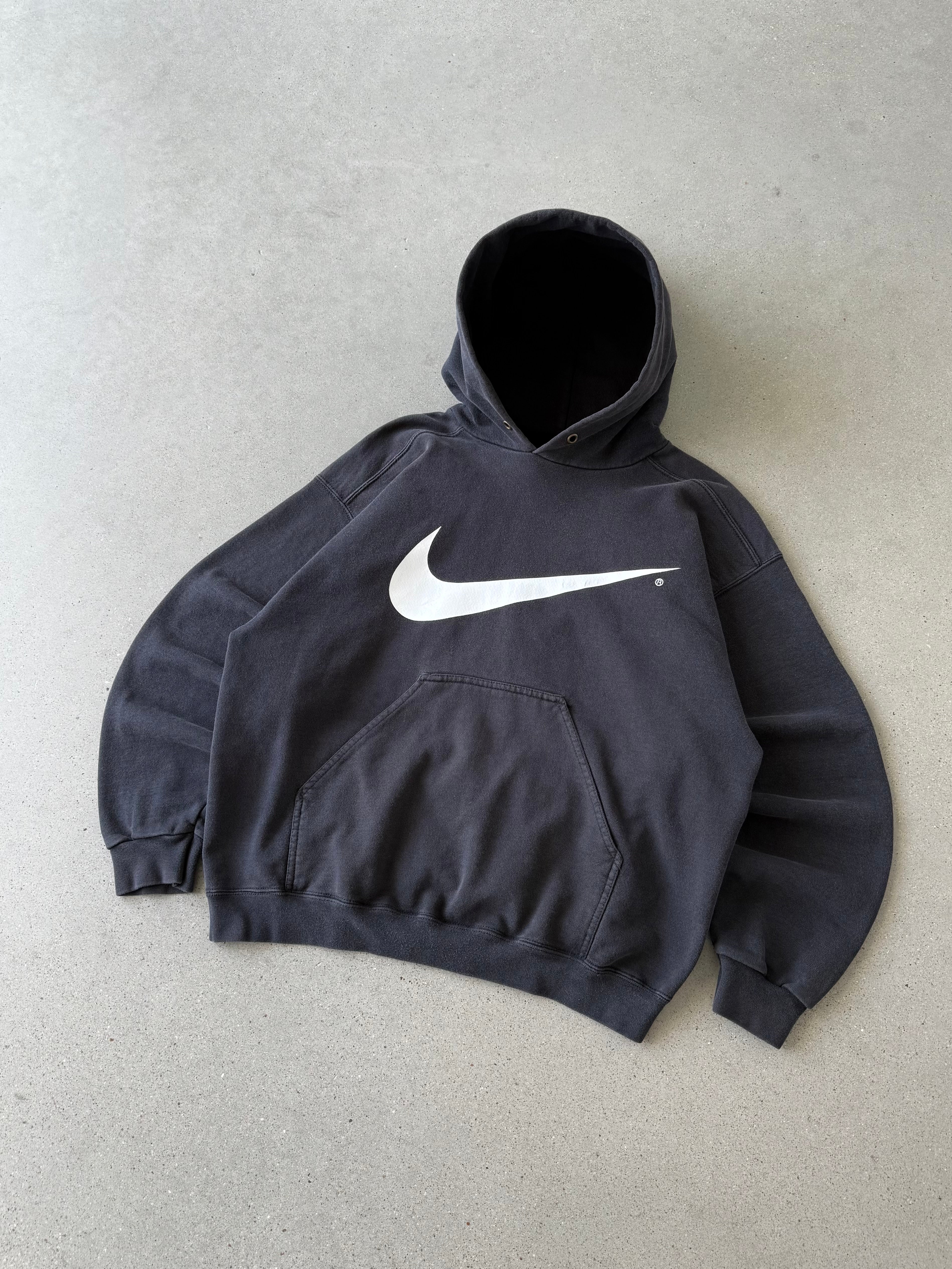 Vintage 90s Nike Big Swoosh Hoodie - M