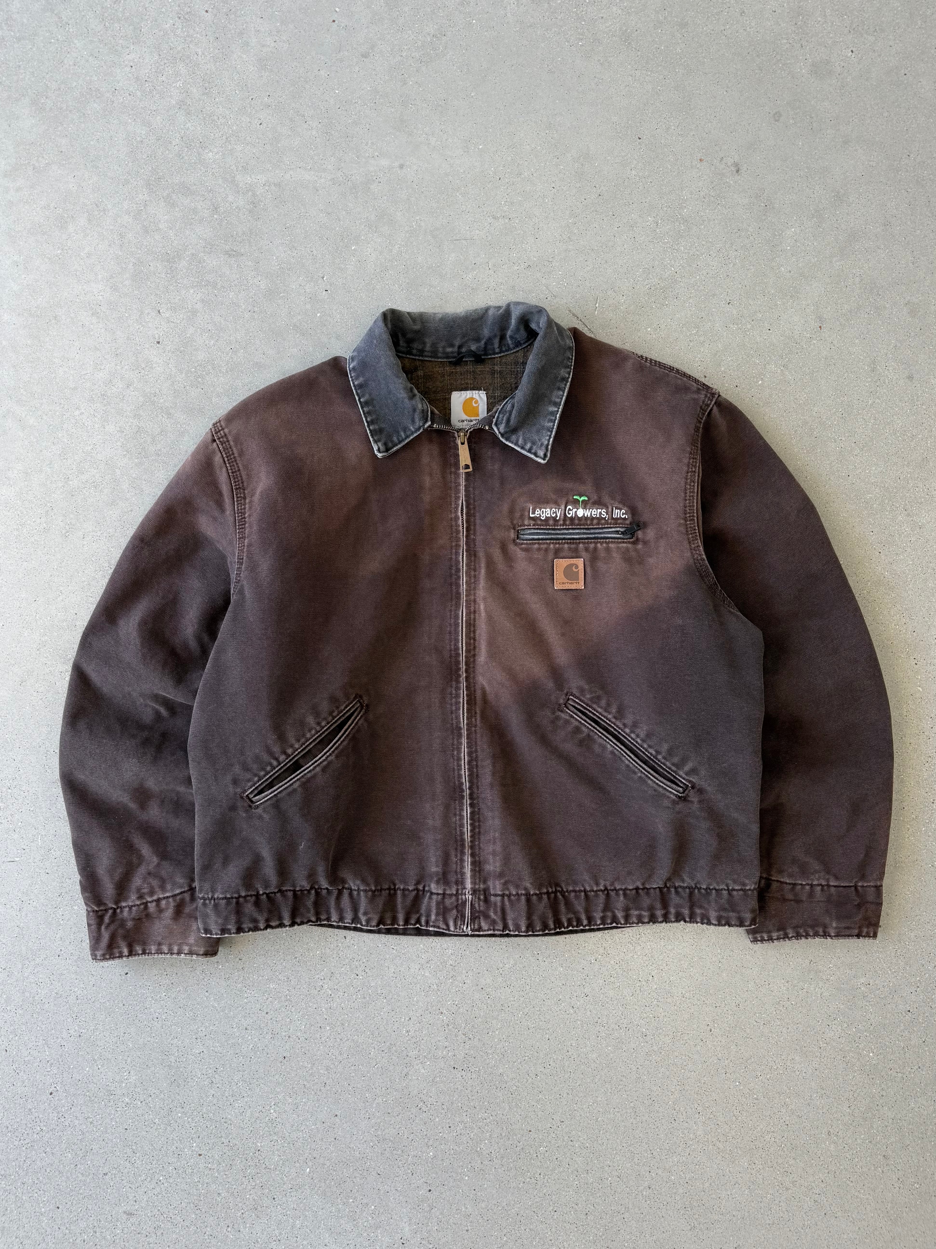Vintage Carhartt Sun Damaged Brown J97-DKB Detroit Jacket - XL