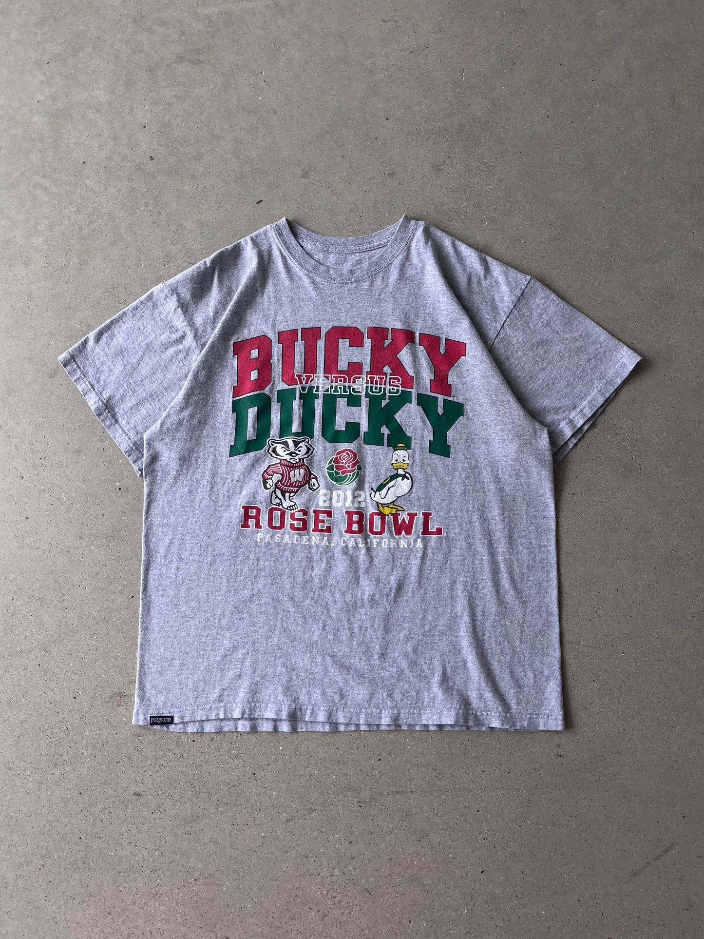 Vintage 2012 Bucky vs Ducky Rose Bowl Tee - L