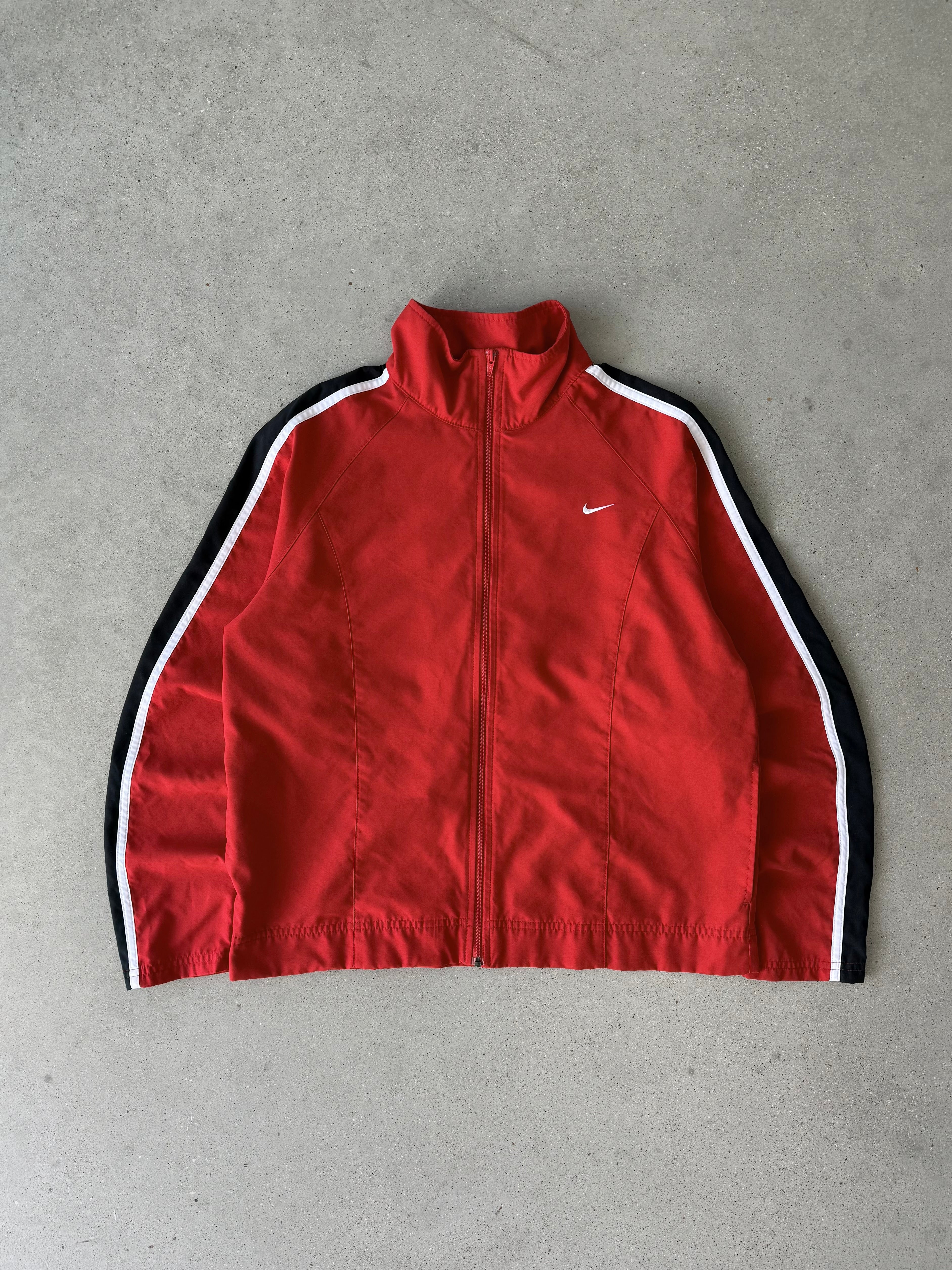 Vintage 2000s Nike Women's Red/Black Track Jacket - S