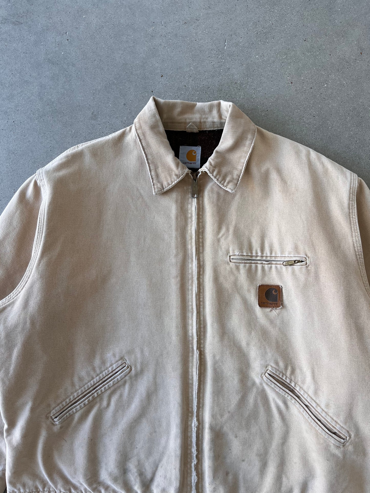 Vintage Carhartt Crème Blanket-lined Detroit Jacket - XL