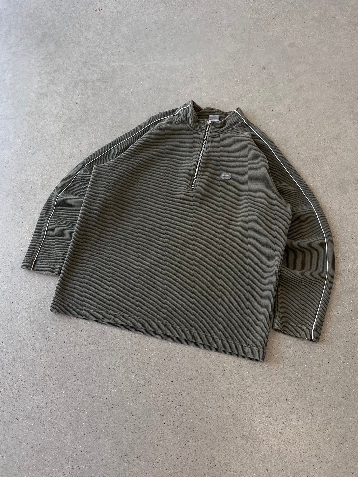 Vintage Nike Mini Swoosh Olive Quarter Zip - L