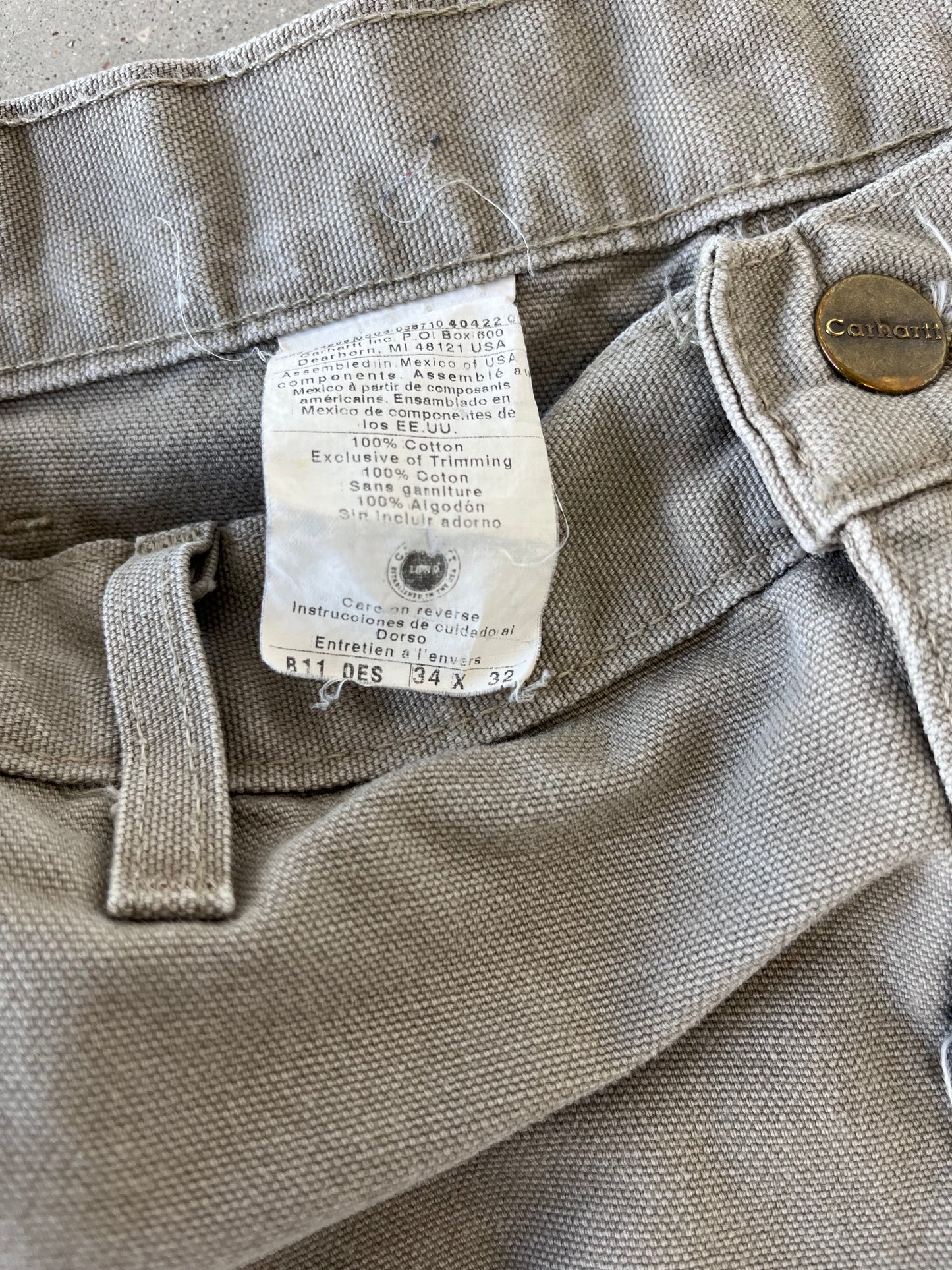 Vintage Carhartt Off-white Carpenter Pants - 33x33