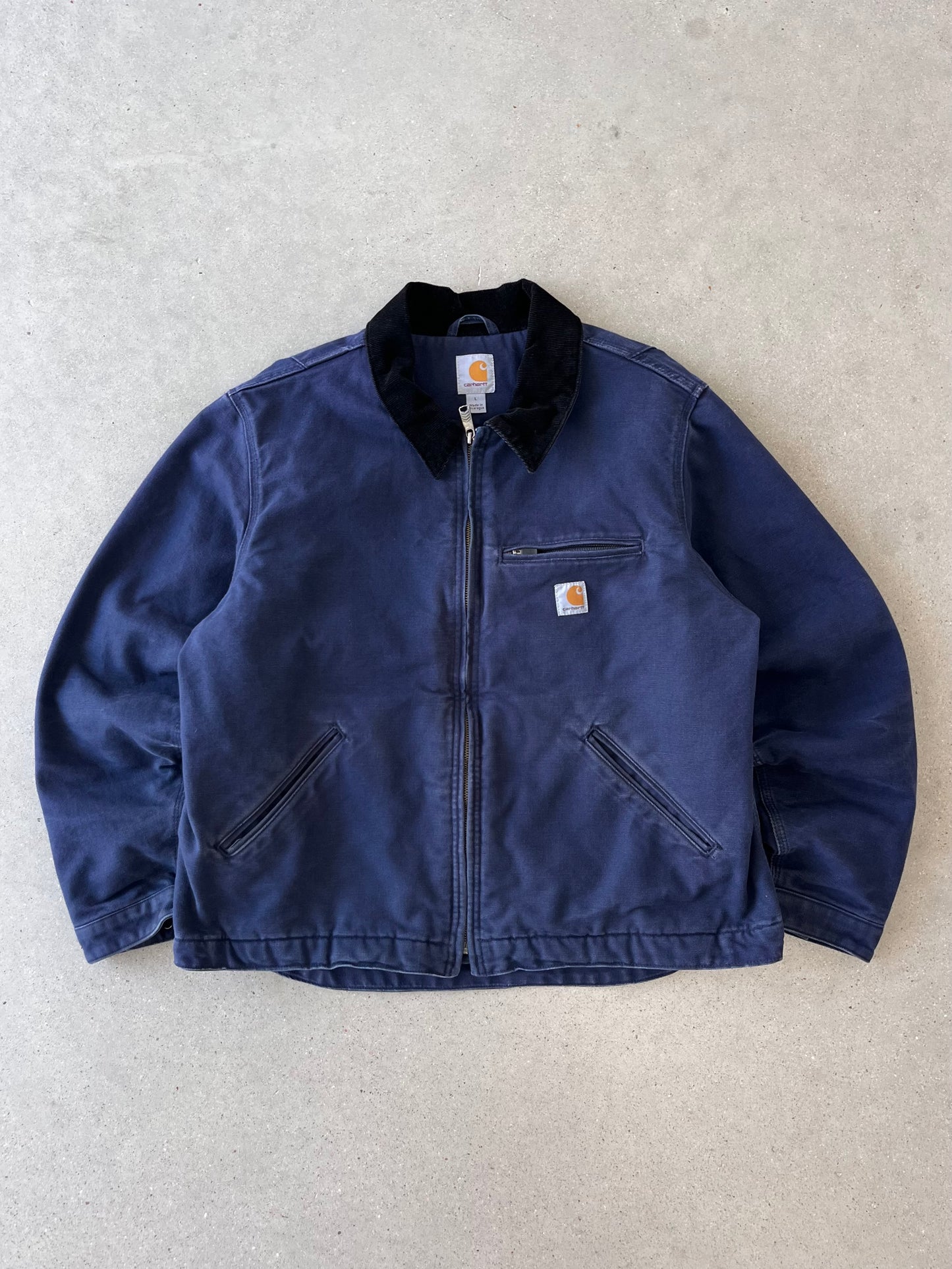 Vintage Carhartt Navy Blanket-lined Detroit Jacket - L