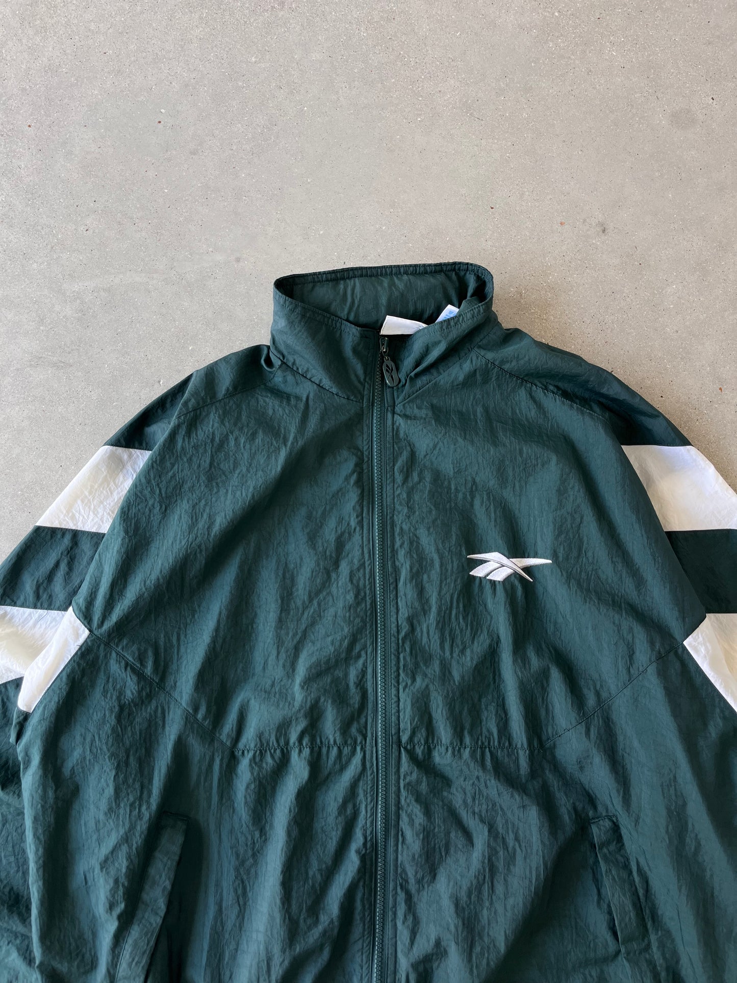 Vintage 90s Reebok Green/white Windbreaker - L