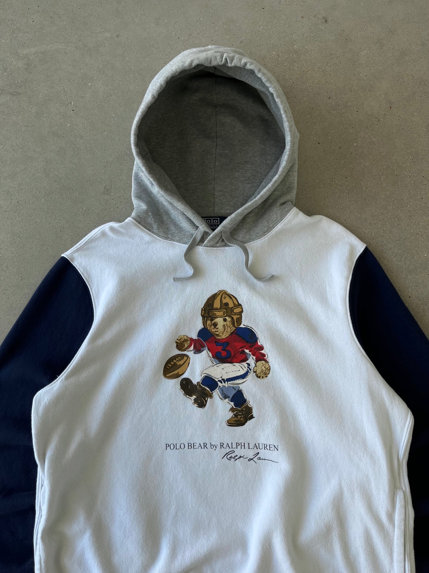 Vintage Polo Ralph Lauren Bear Football Hoodie - L