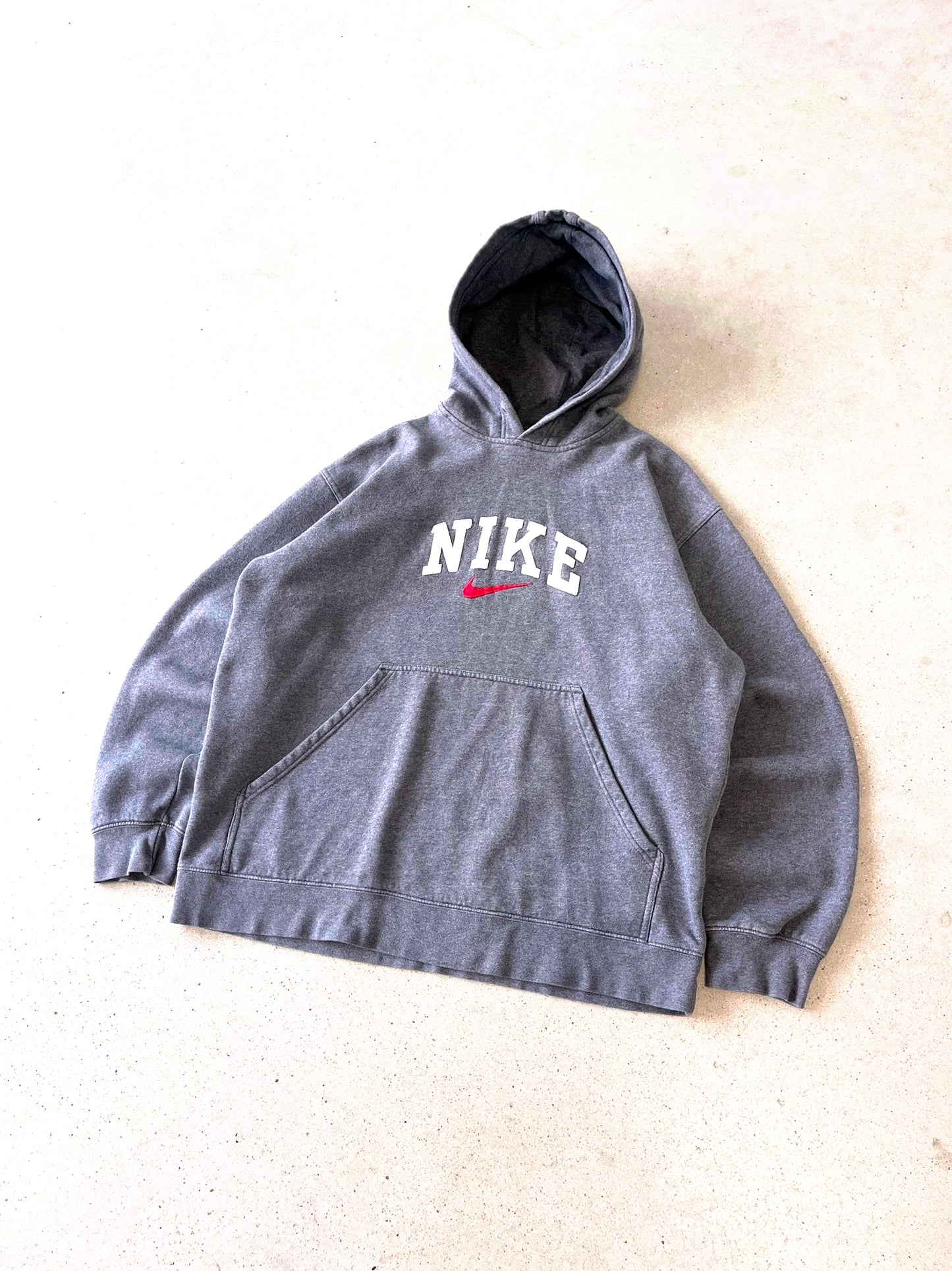 Vintage 2000s Nike Spell-out Gray Hoodie - L