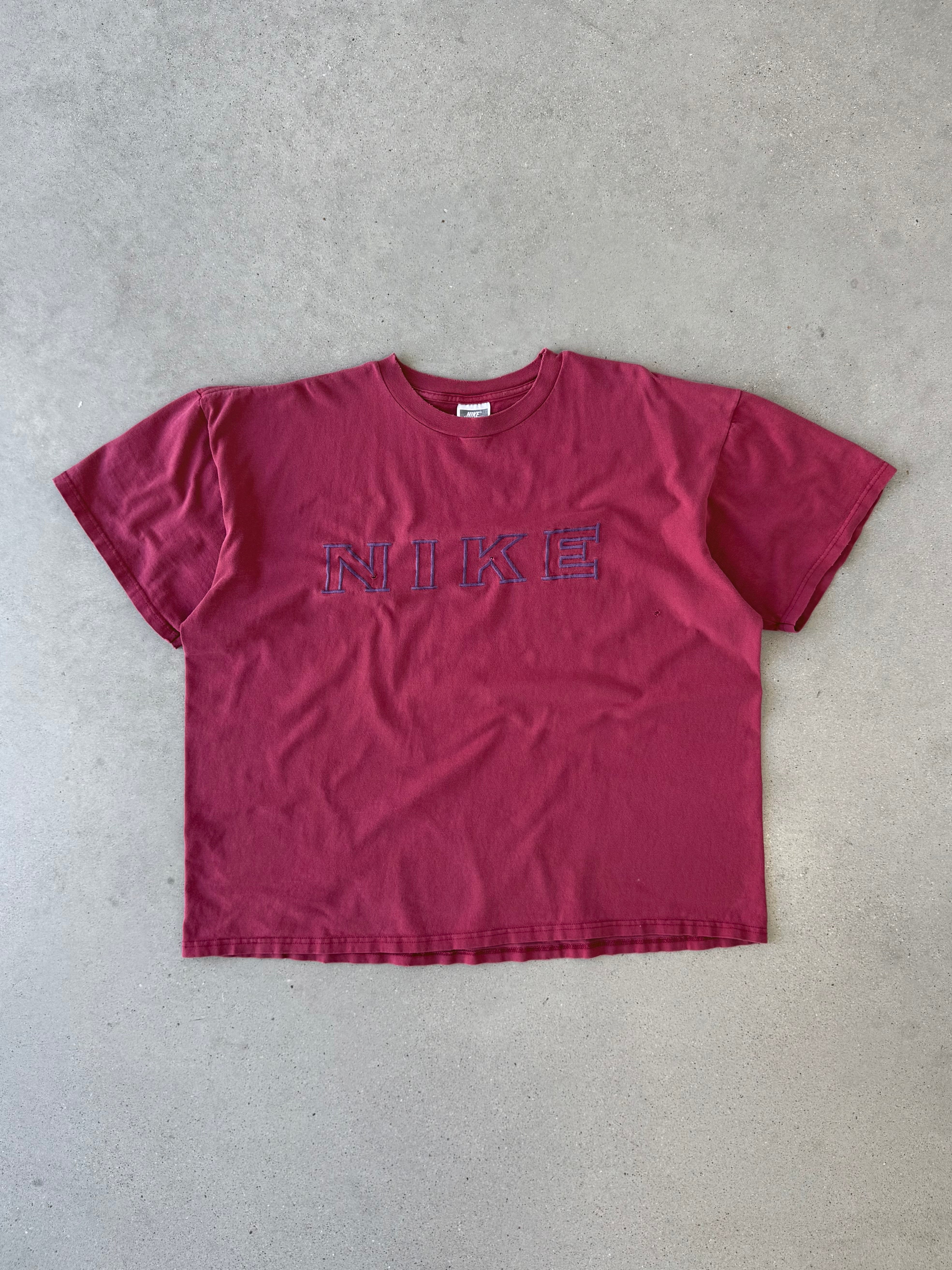 Vintage 1990s Nike Spell-out Red Tee - XL