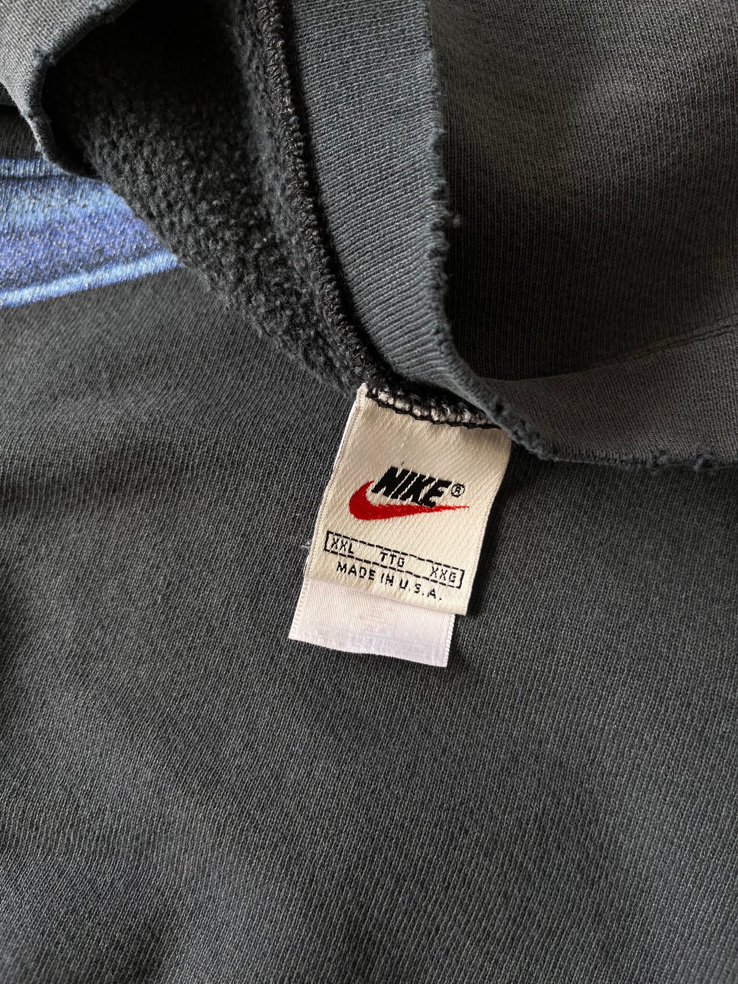 Vintage Nike Navy Big Swoosh Crewneck - XXL