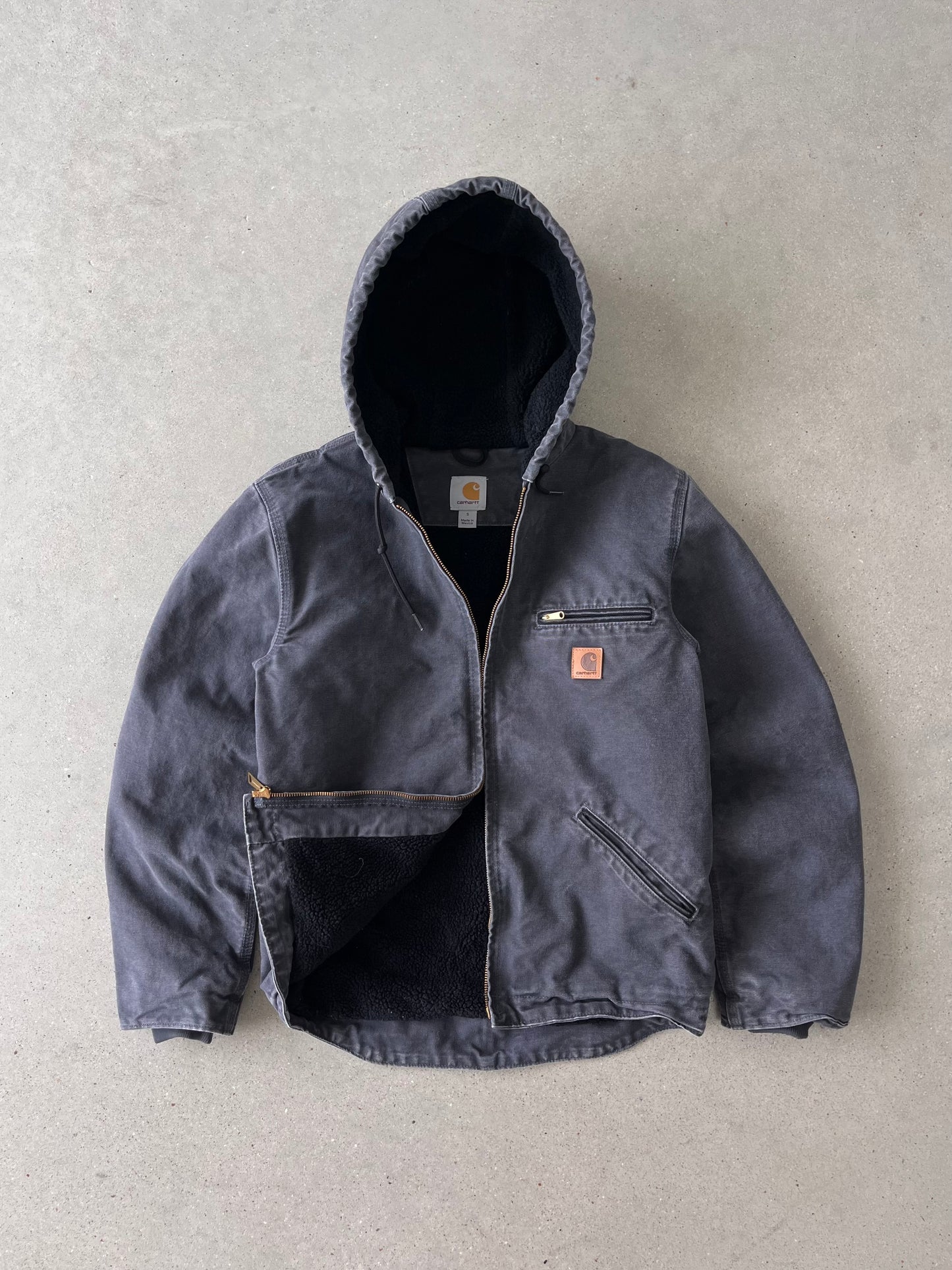 Vintage Carhartt Charcoal Sherpa-lined Armstrong Jacket - S