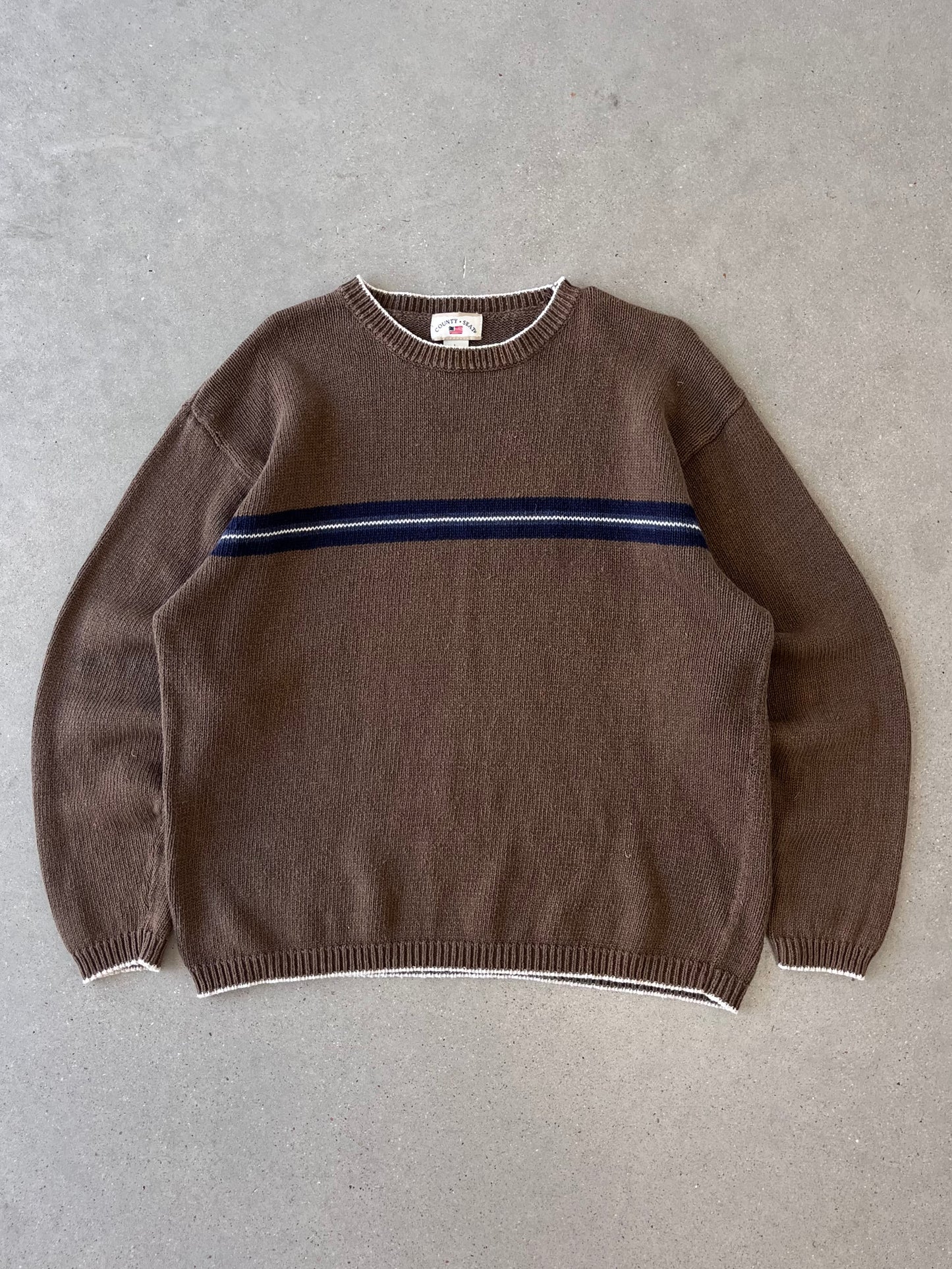 Vintage County Seat Striped Sweater - L