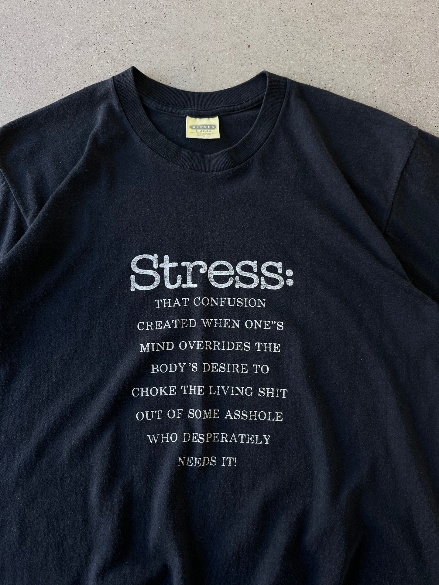 Vintage 80s 'Stress' Tee - S