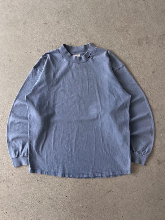 Vintage Nike Mock Neck Sage Blue Long Sleeve - L