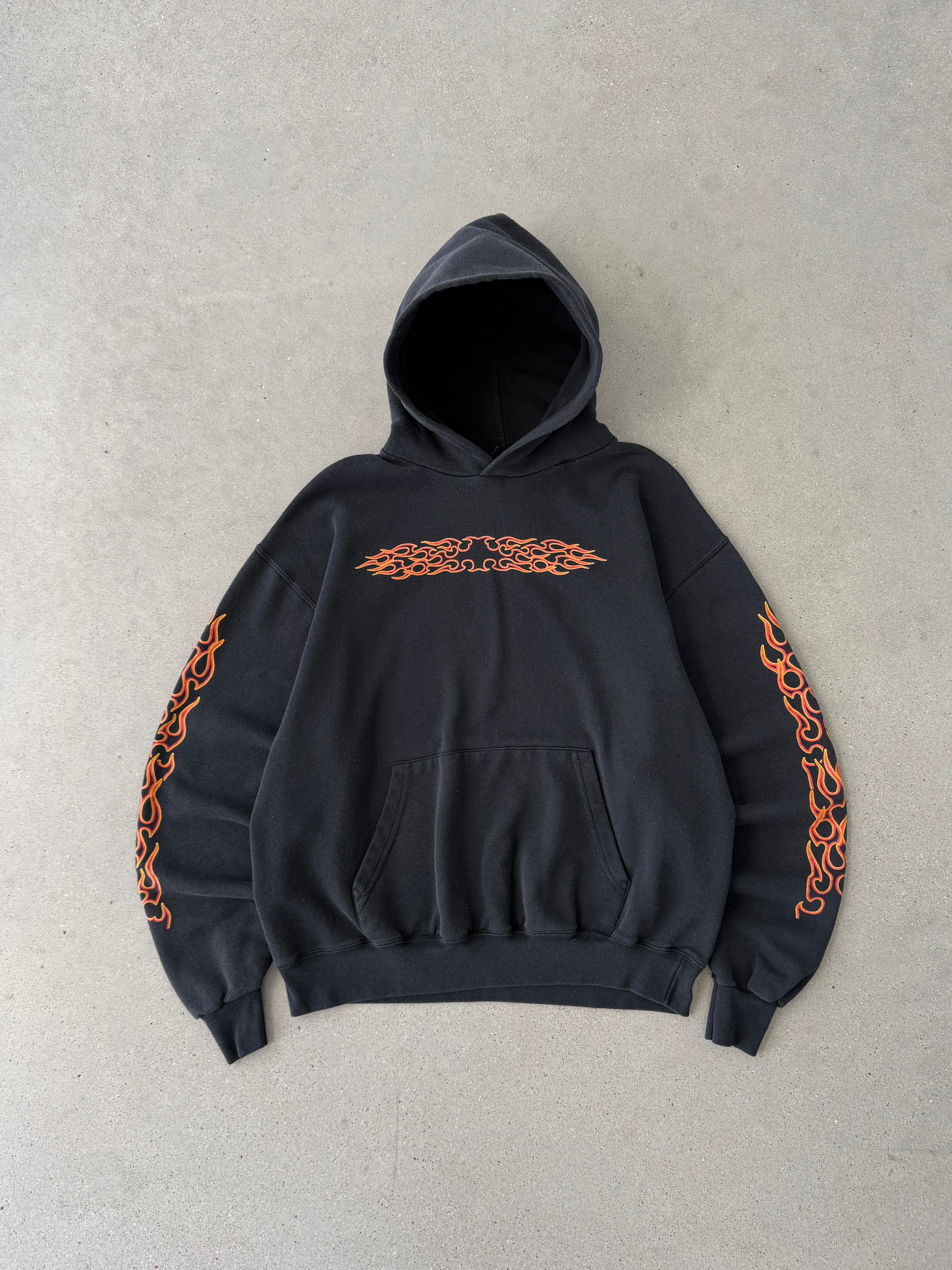 Vintage 2000s Flame Hoodie - L