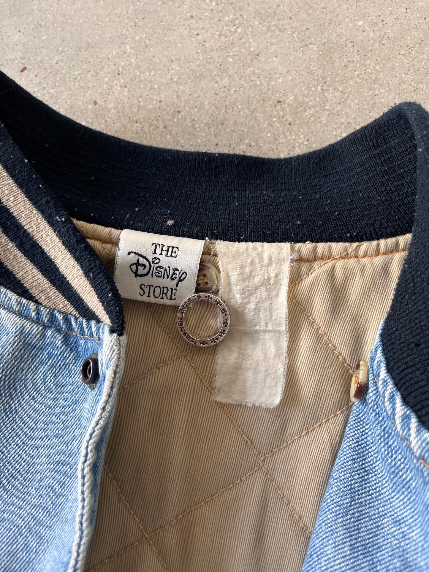 Vintage Mickey Mouse Disney Varsity Denim Jacket - XL