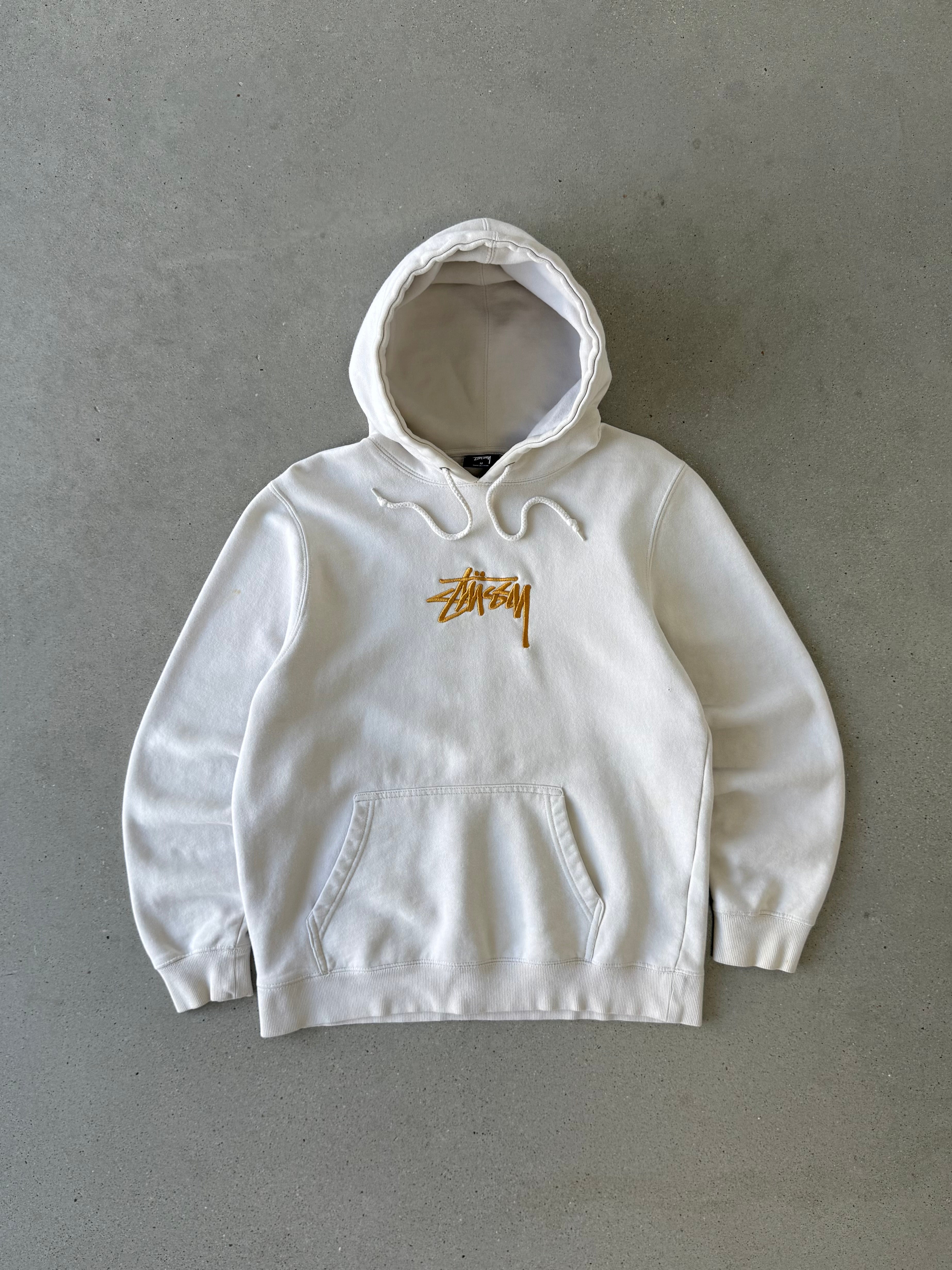 Vintage Stussy Gold Embroidery Hoodie - M