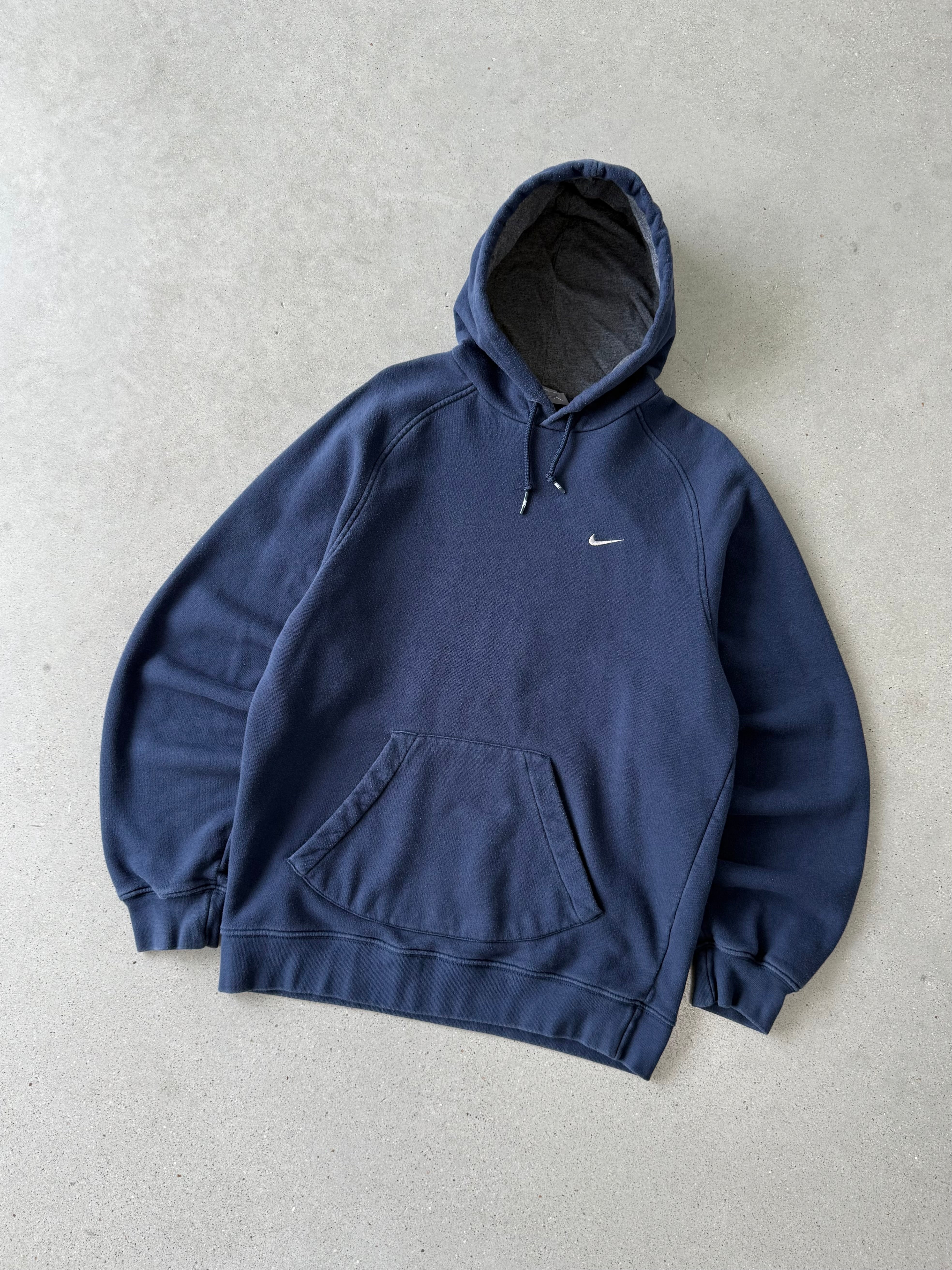 Vintage Nike Mini Swoosh Navy Hoodie - M