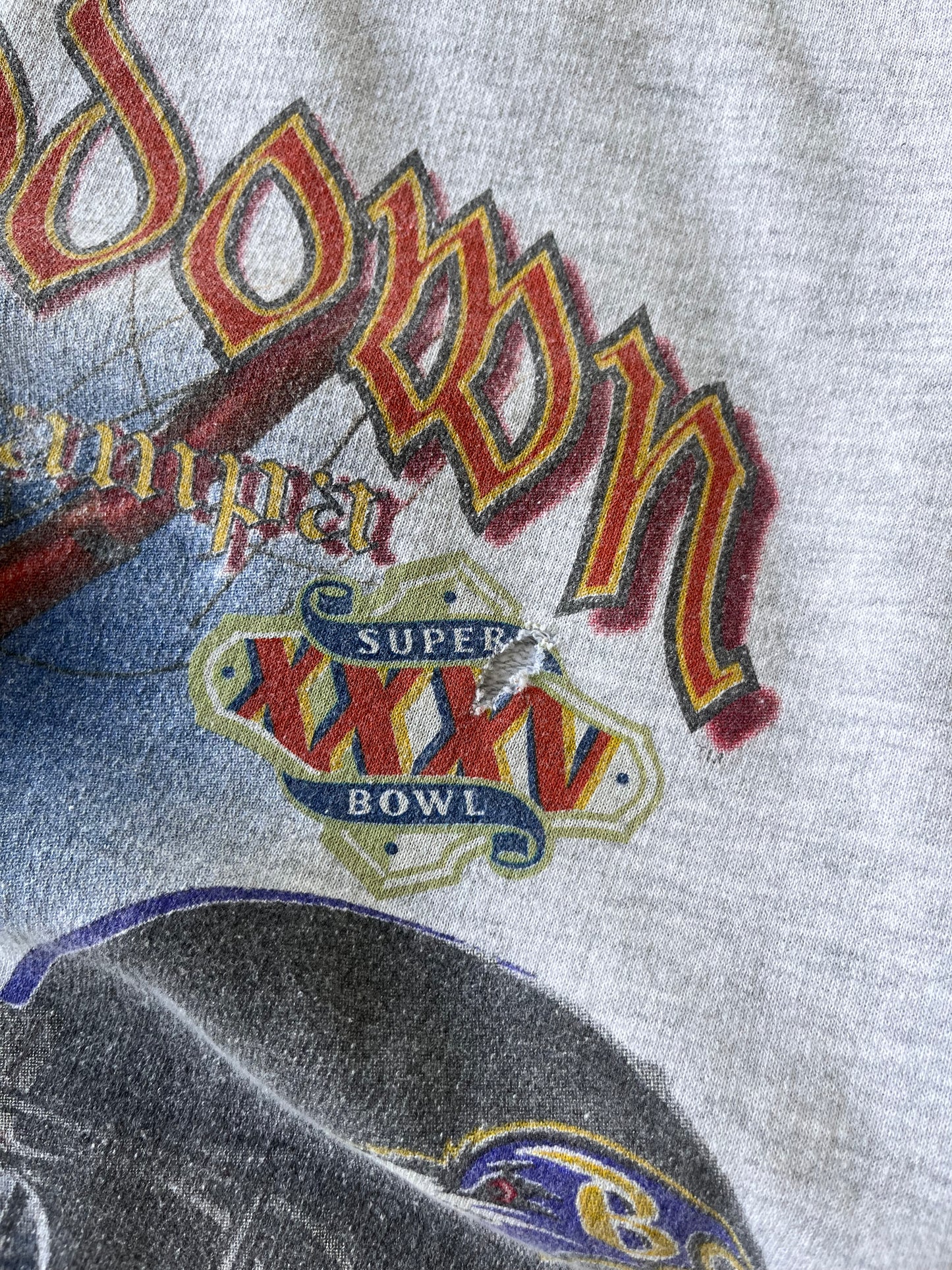 Vintage Giants vs Ravens Showdown Superbowl Crewneck - L