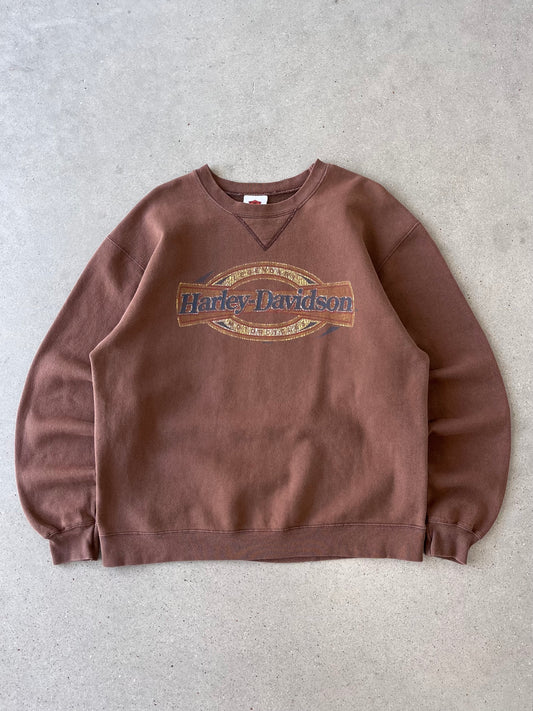 Vintage 2000 Brown Harley Davidson Crewneck - L