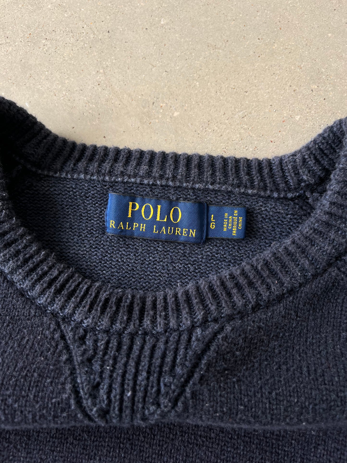 Vintage Navy Polo Ralph Lauren Sweater - L