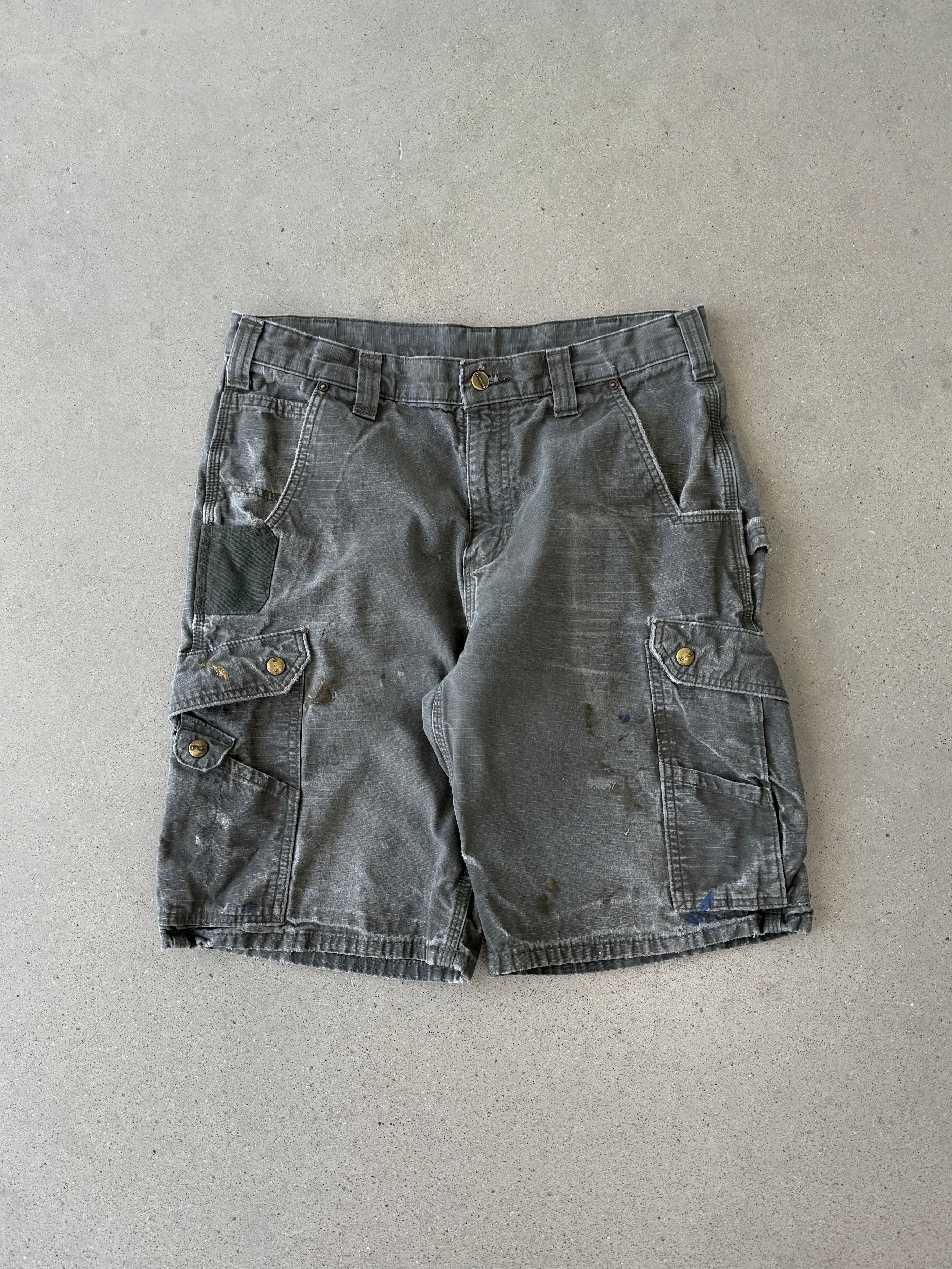 Vintage Carhartt Olive Distressed Cargo Shorts - 33W