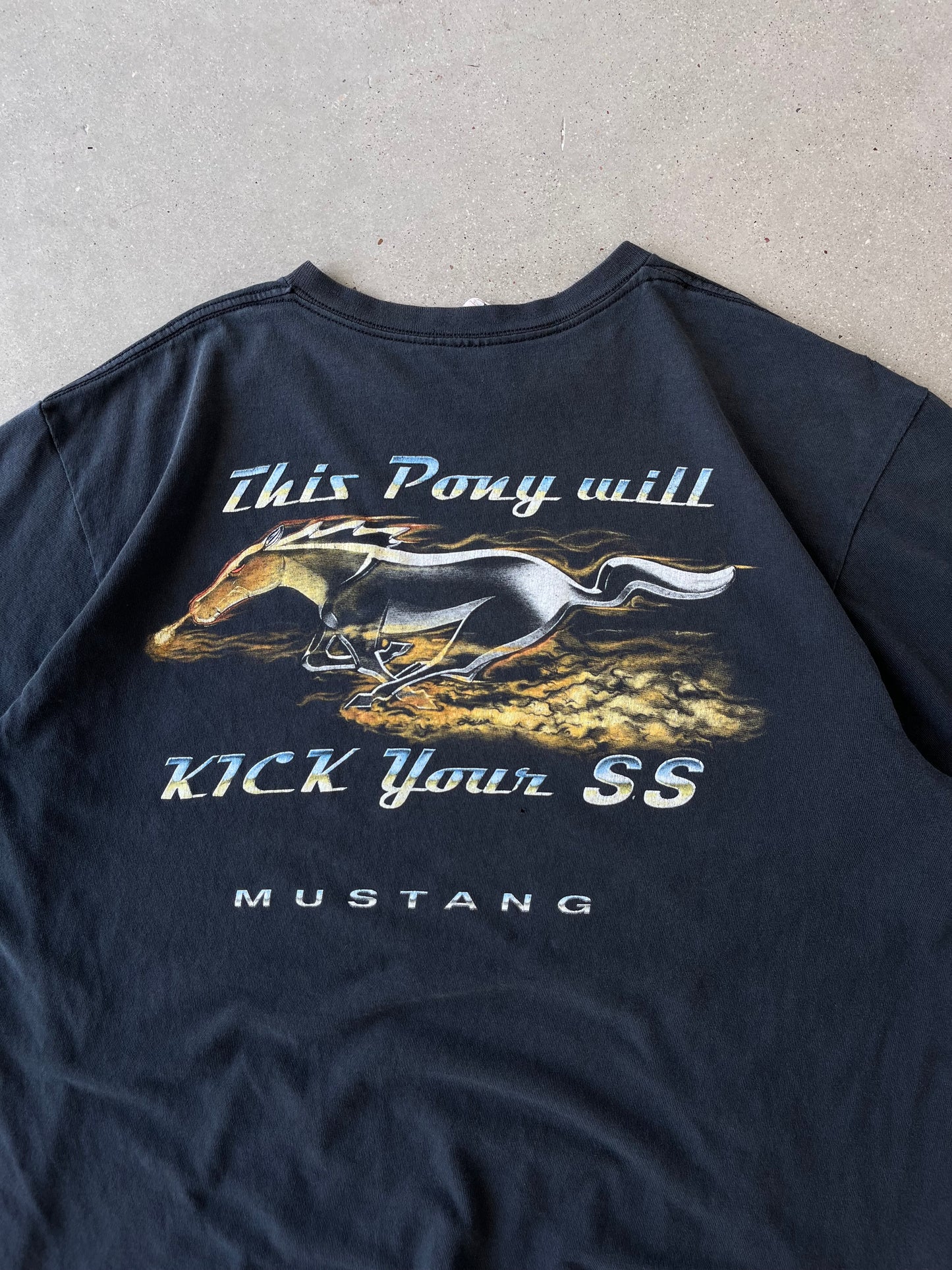 Vintage Mustang "This pony will kick your ass" Tee - XL