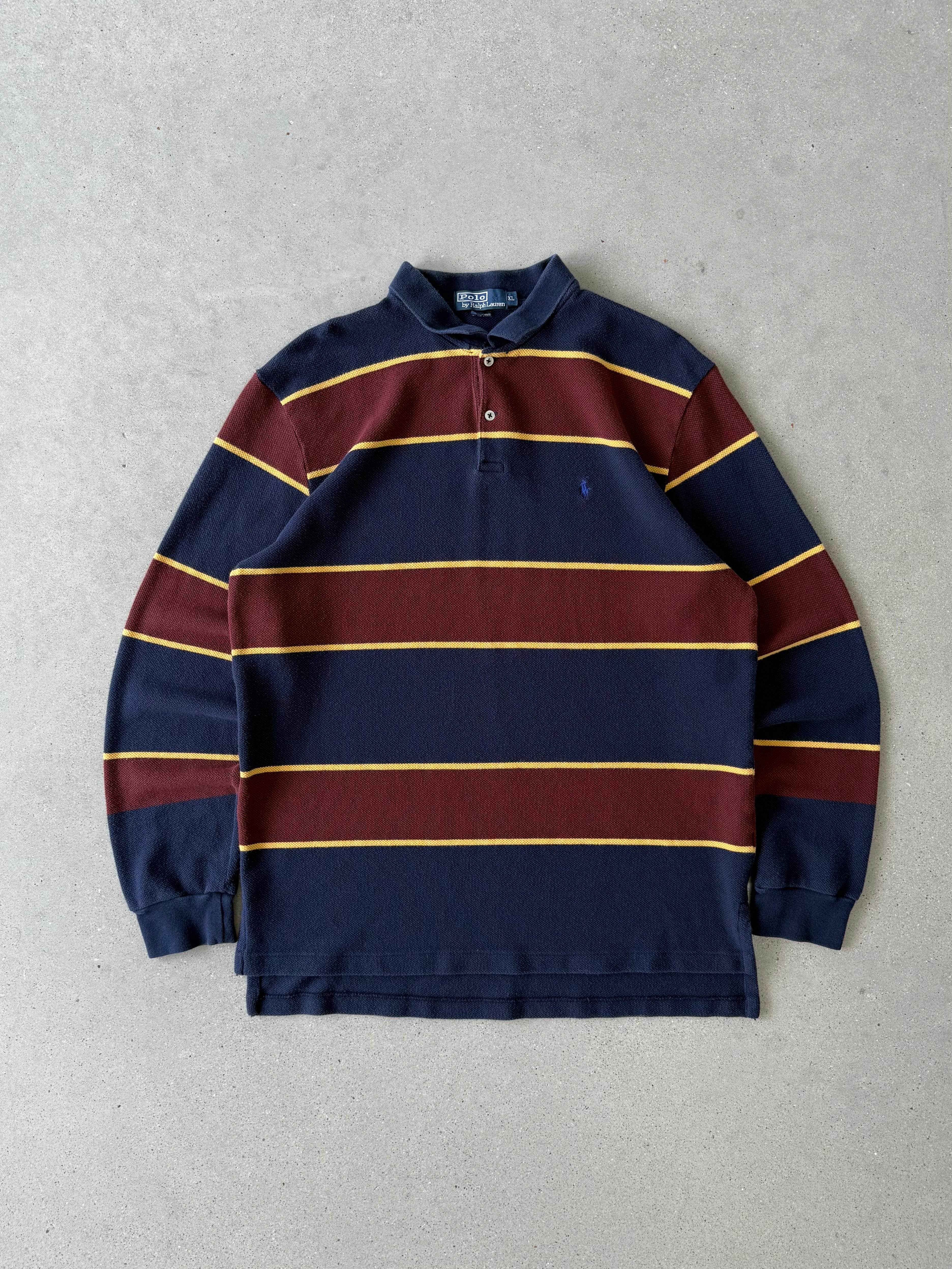 Vintage Polo Ralph Lauren Maroon/Navy Long Sleeve - XL