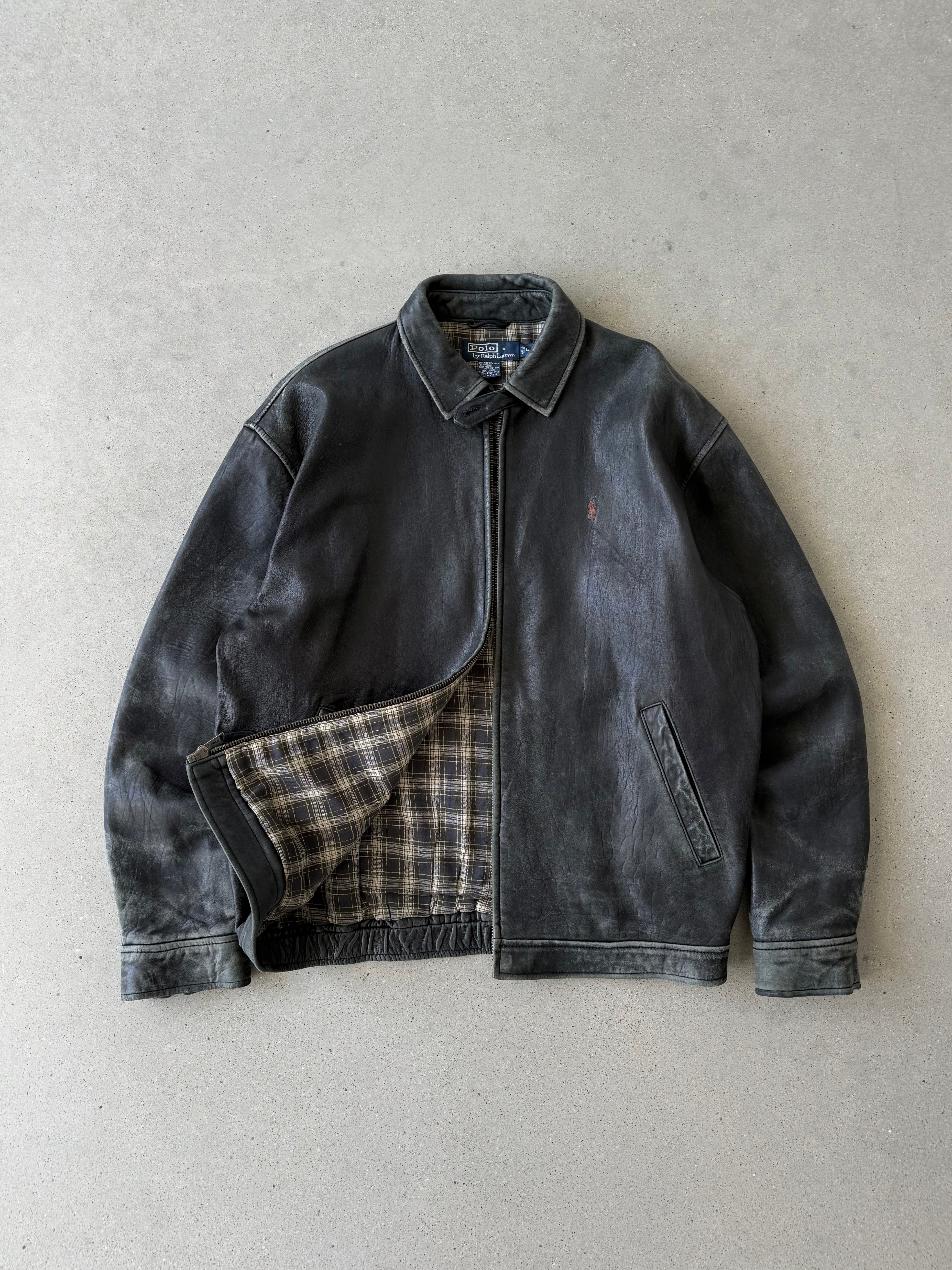 Vintage Polo Ralph Lauren Black Leather Jacket - L