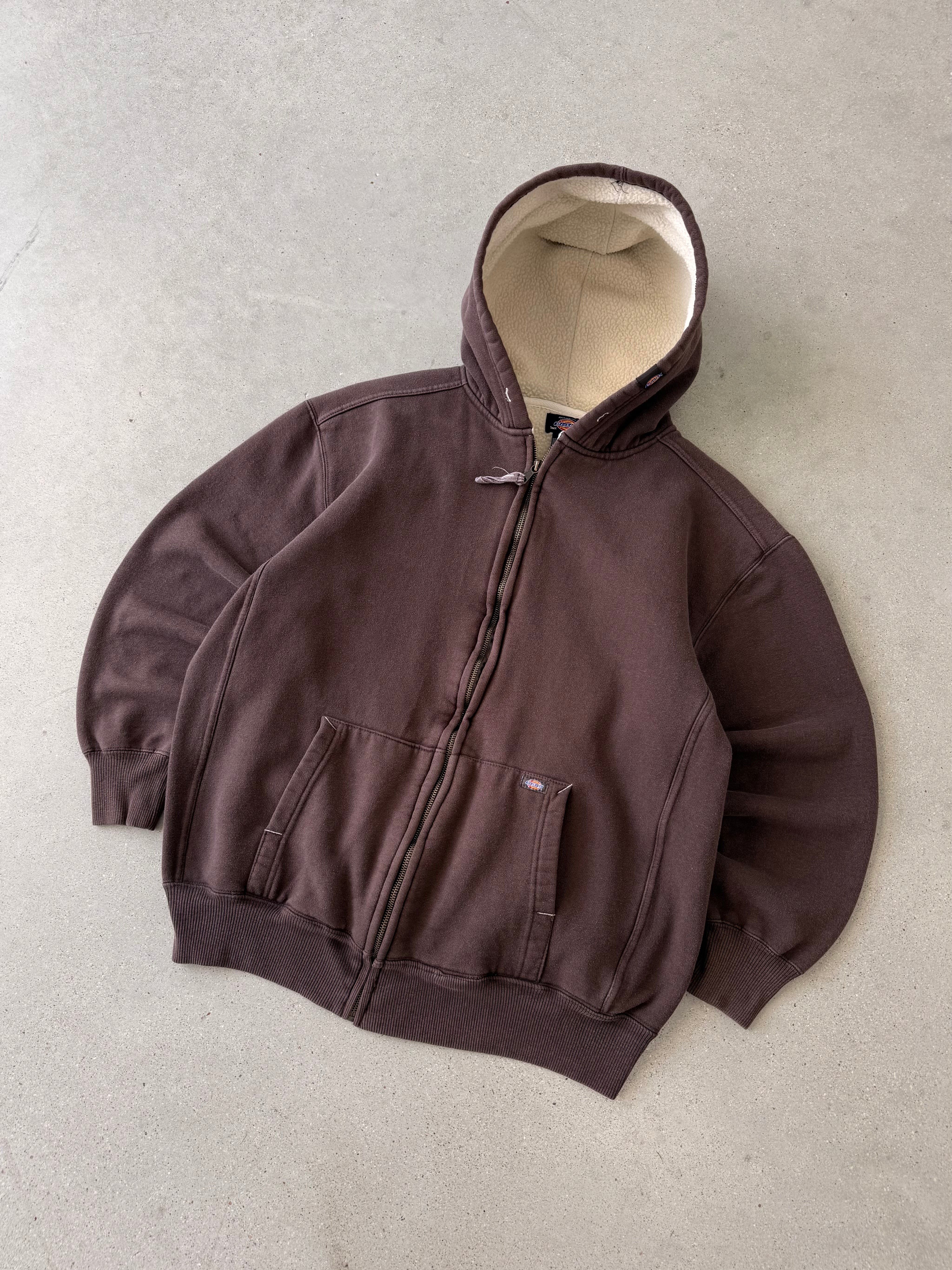 Vintage Brown Dickies Sherpa Hoodie - L