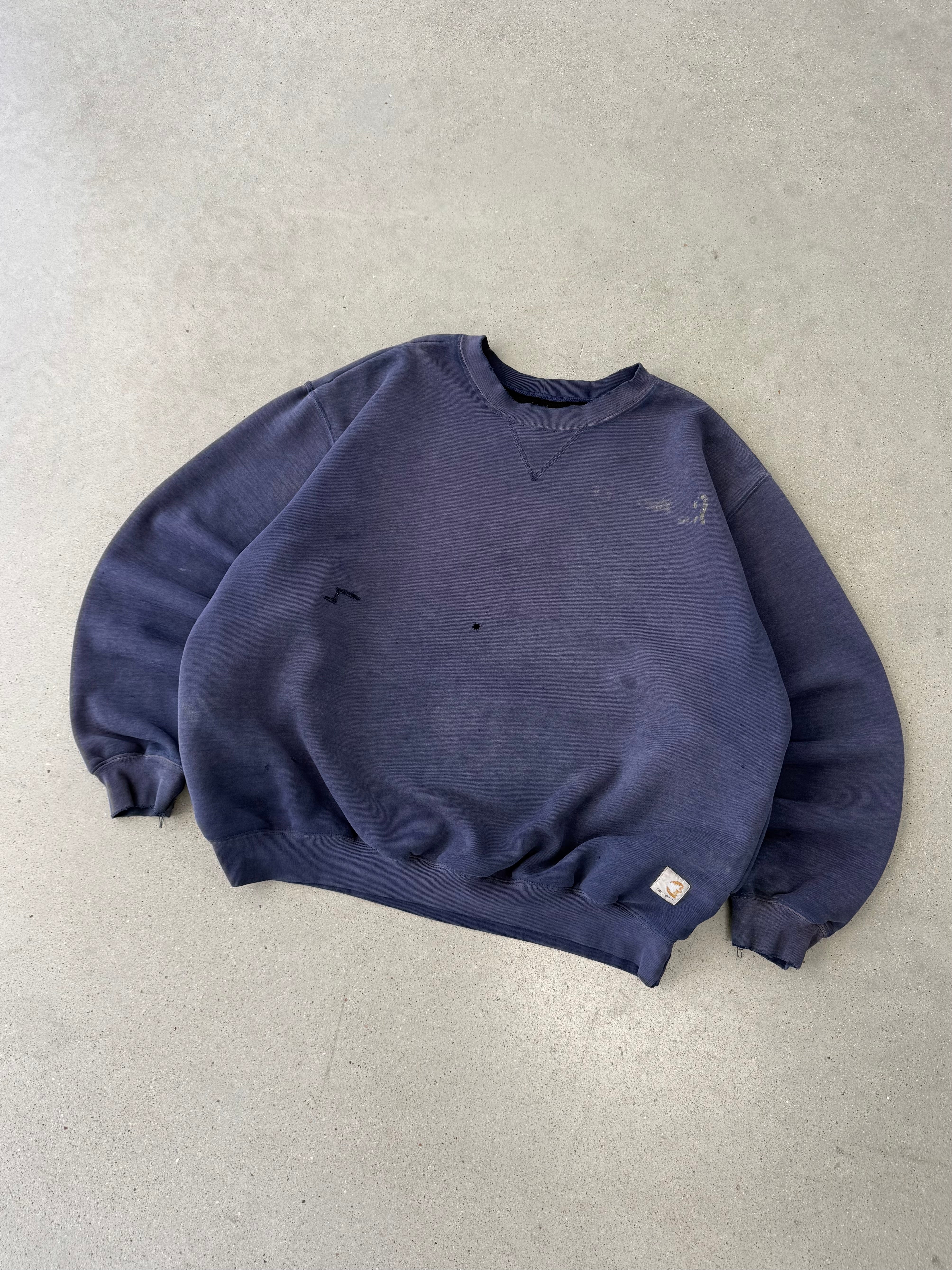 Vintage 90s Carhartt Distressed Thermal-lined Sweatshirt - XL