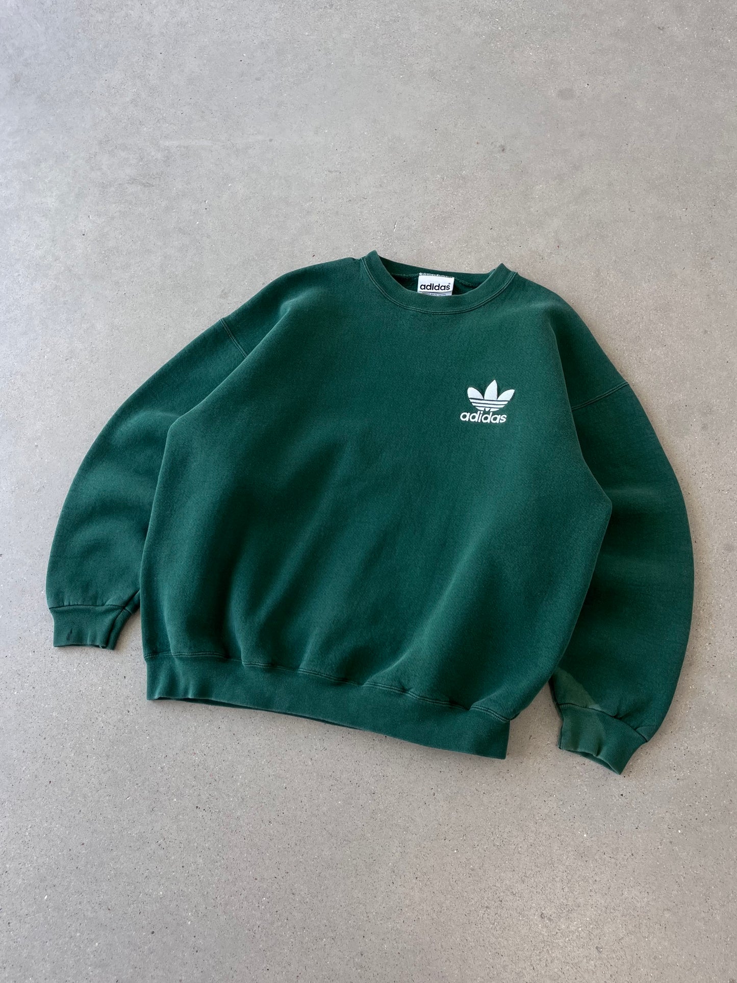 Vintage 90s Adidas Forest Green Crewneck - L