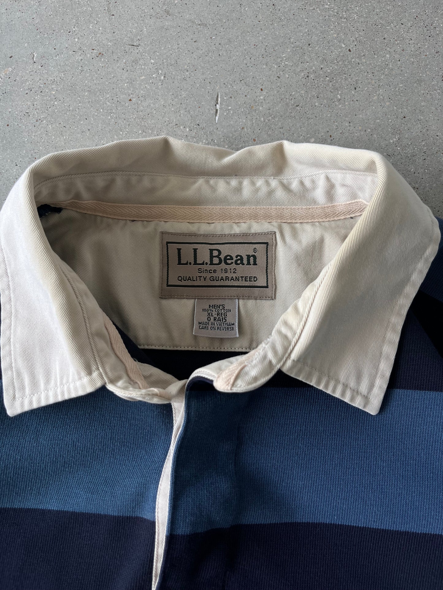 Vintage L.L Bean Navy Rugby Long Sleeve - XL