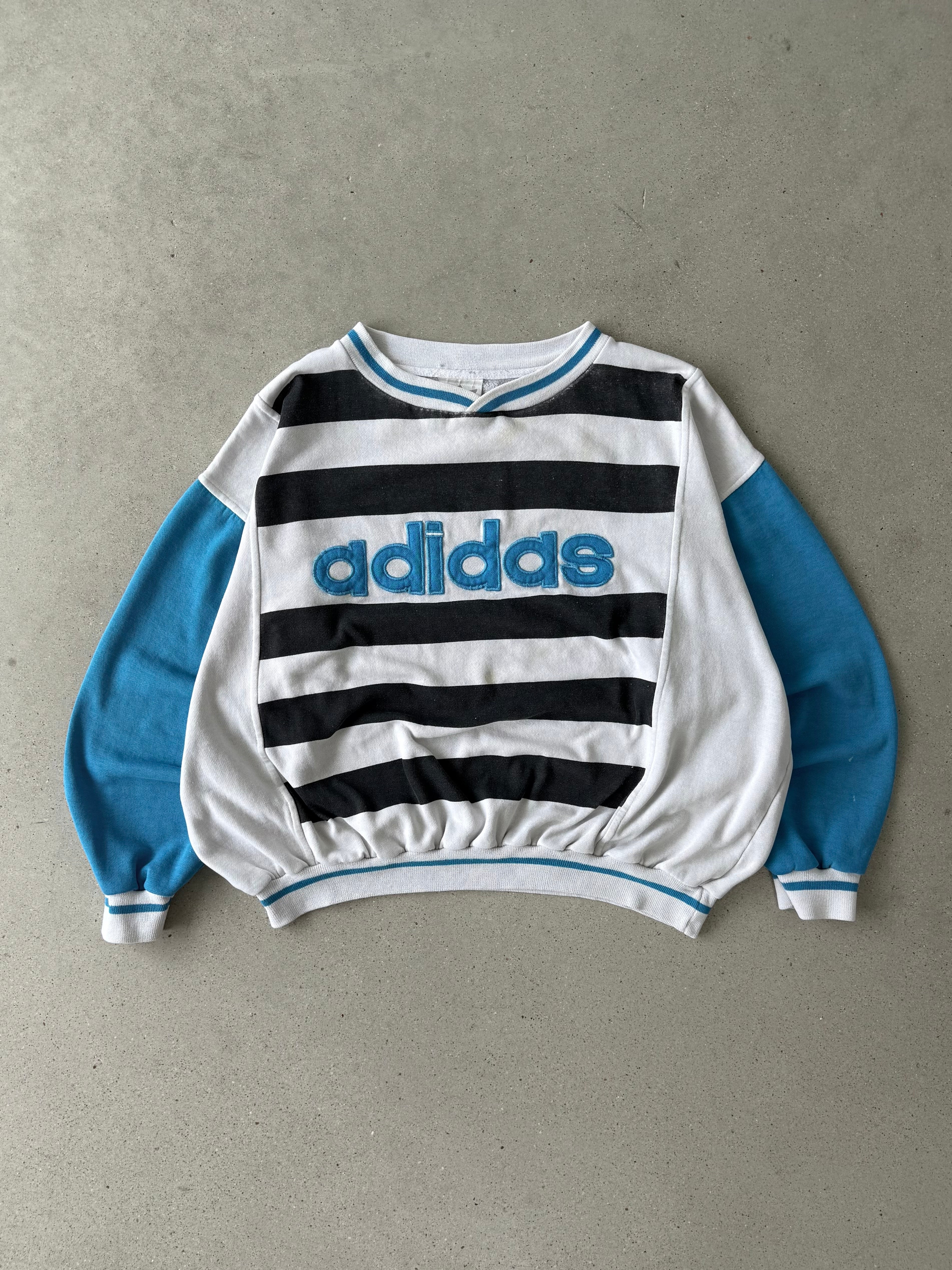 Vintage Adidas Striped Crewneck - XL