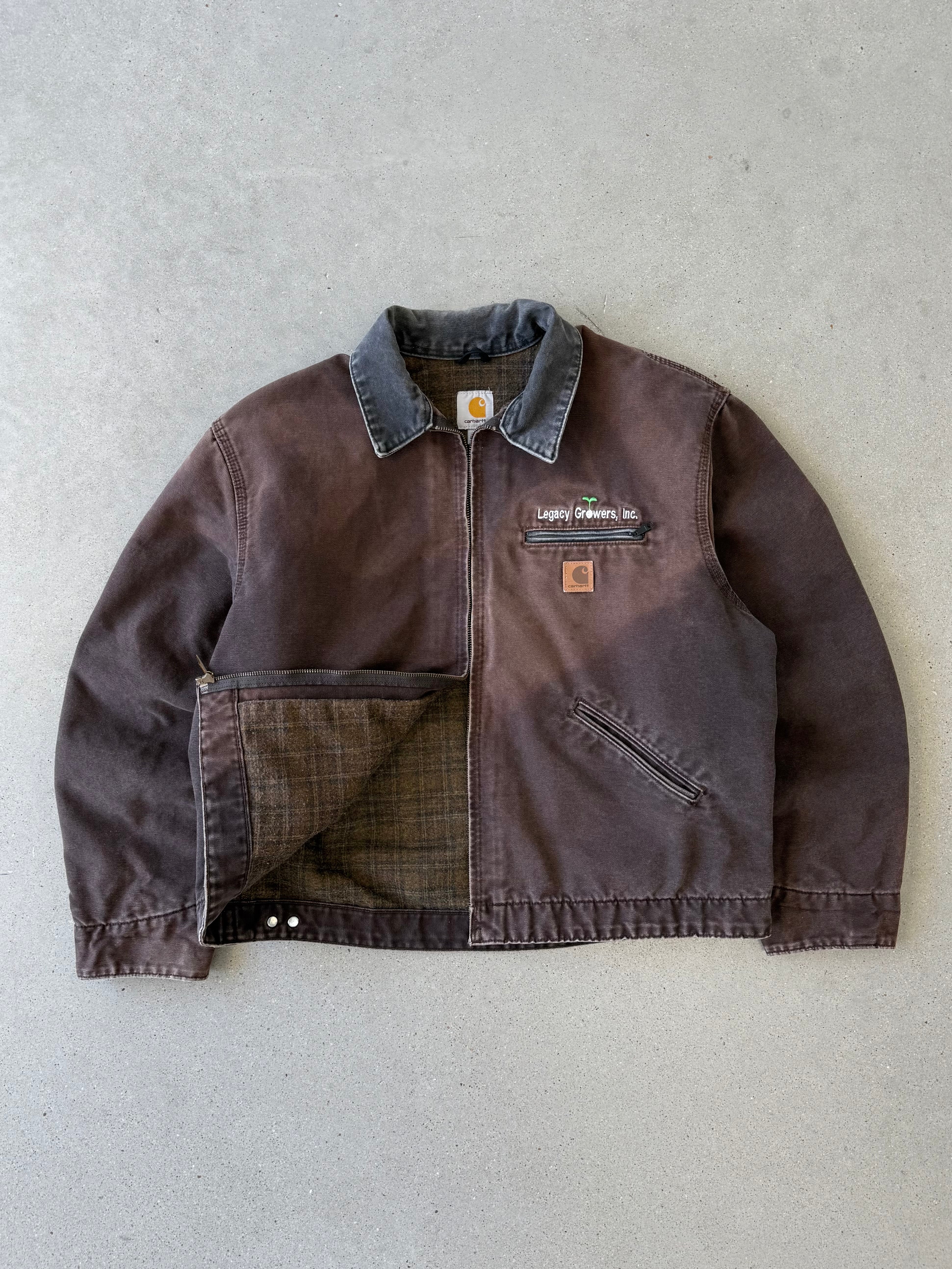 Vintage Carhartt Sun Damaged Brown J97-DKB Detroit Jacket - XL