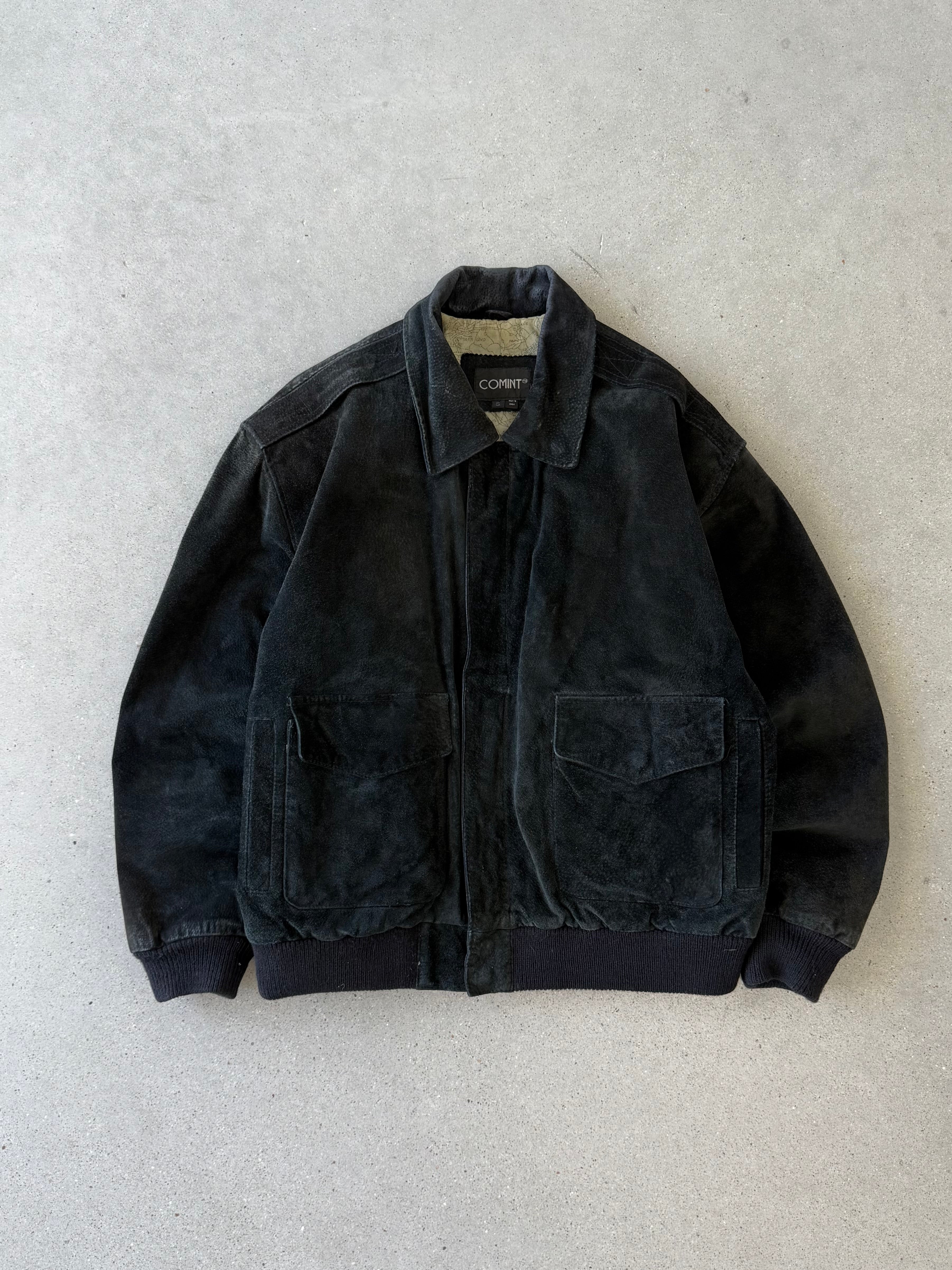Vintage Comint Black Suede Leather Jacket - S