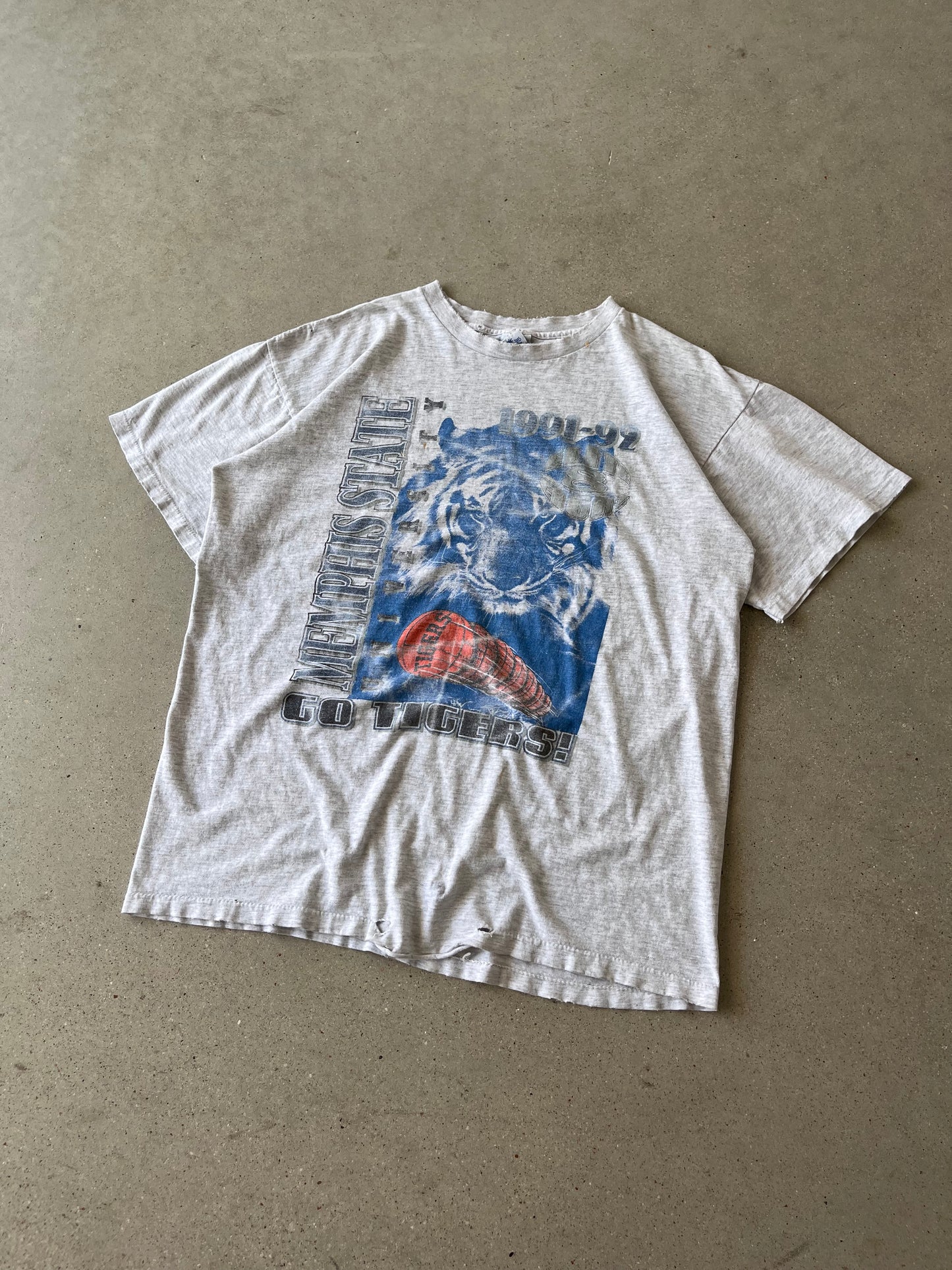 Vintage 1991 Memphis State Distressed Tee - XL