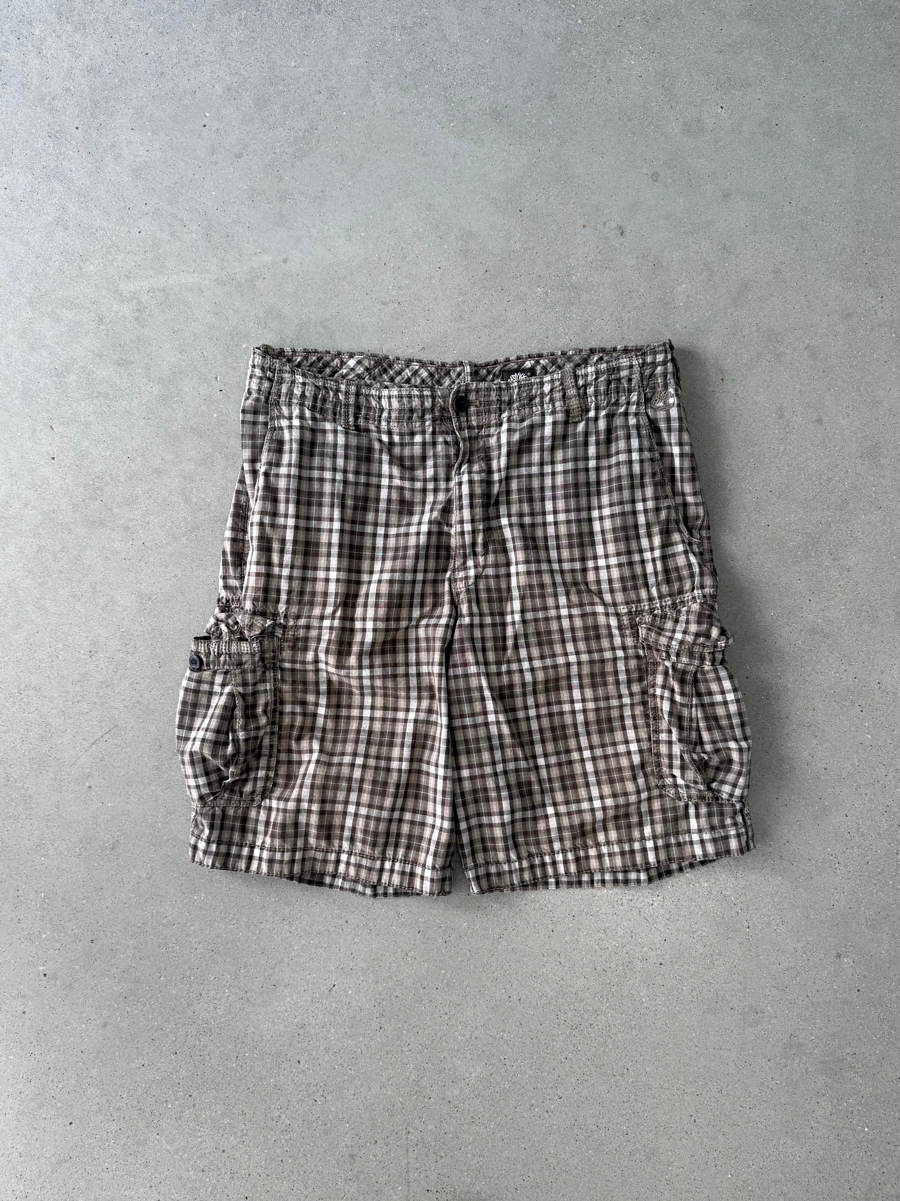 Vintage Timberland Plaid Cargo Shorts - 36