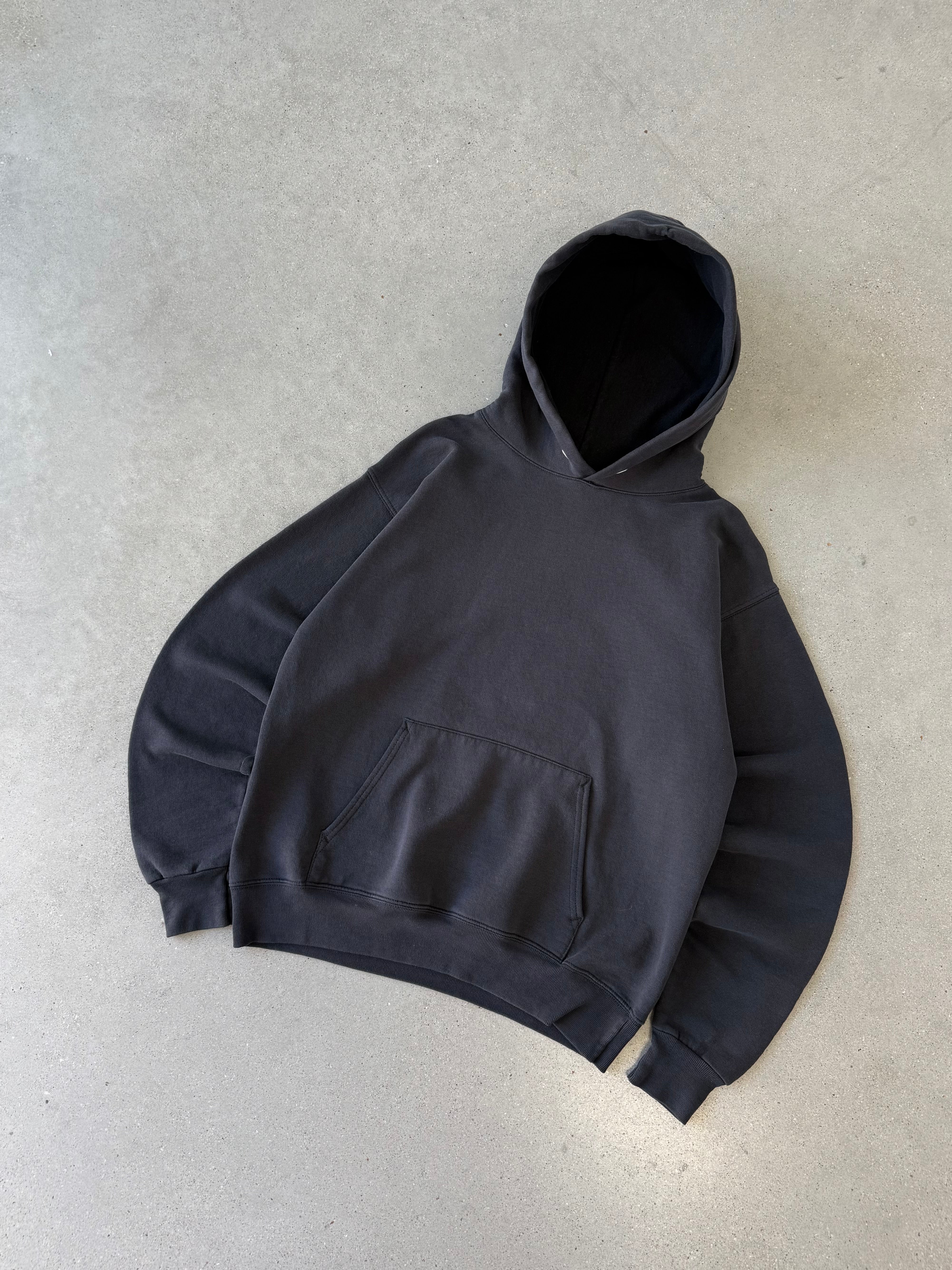 Vintage Black Faded Hoodie - S