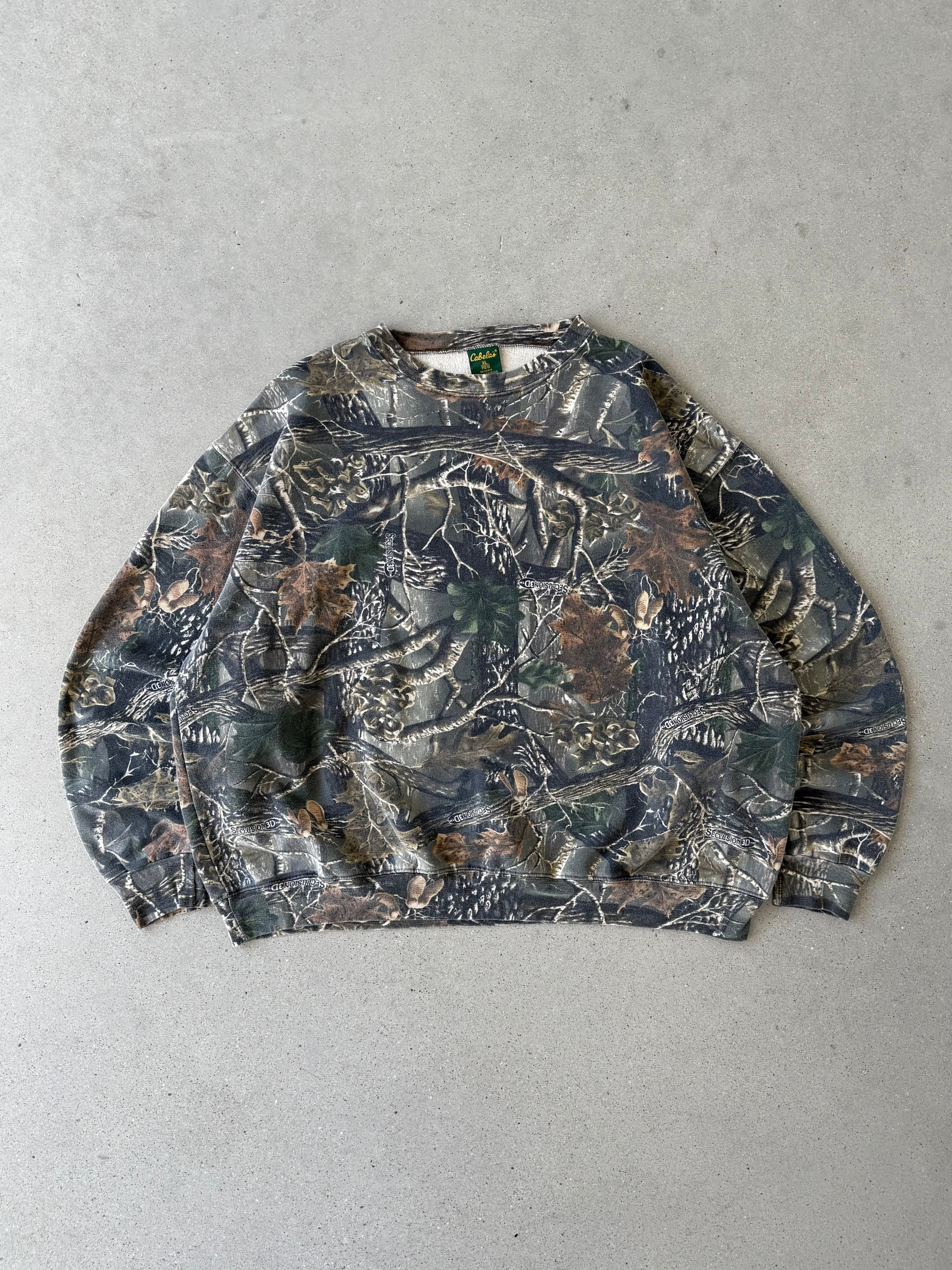 Vintage 90s Cabela's Realtree Camo Boxy Crewneck - XL