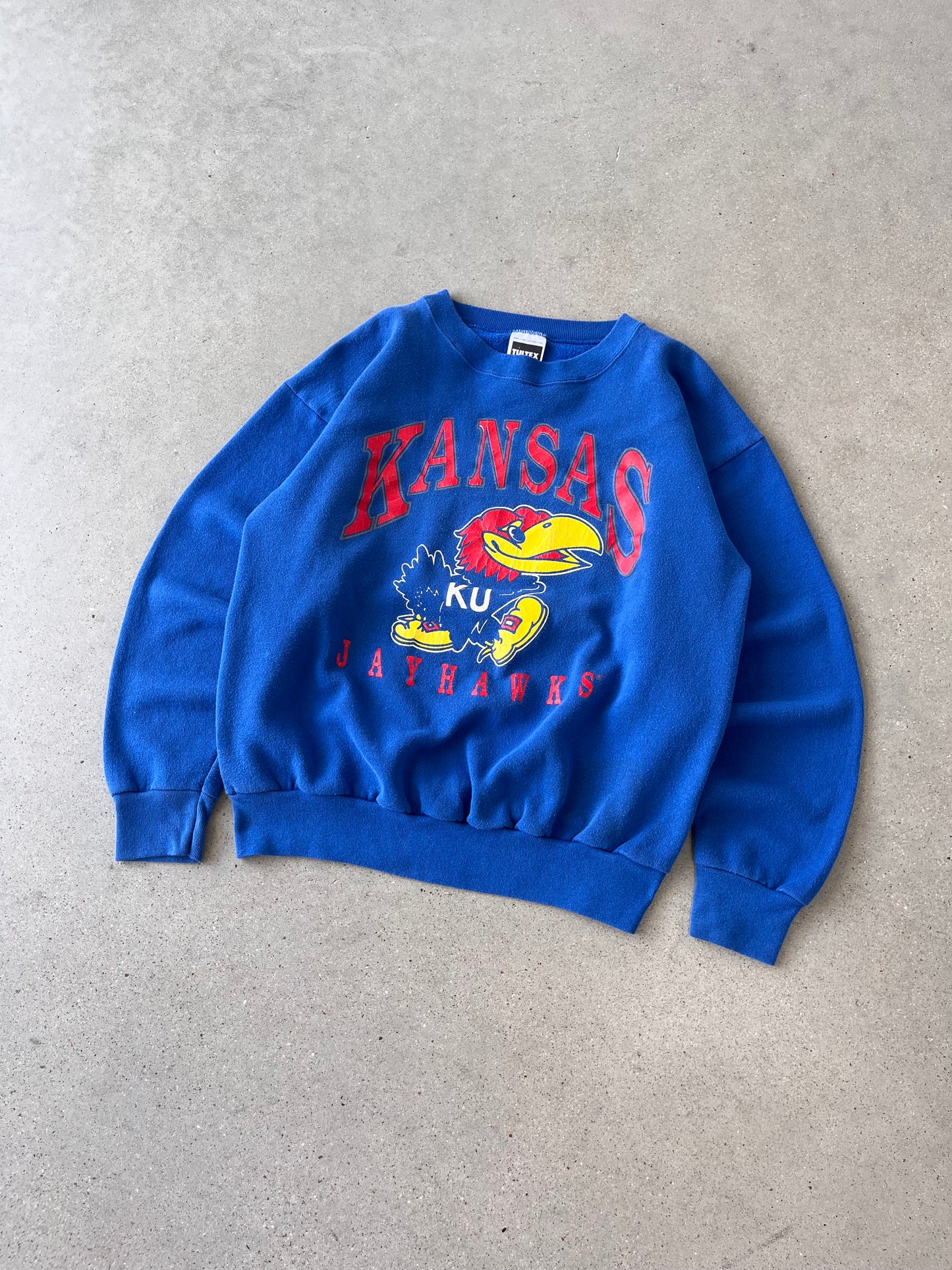 Vintage Kansas Jayhawk Crewneck - L