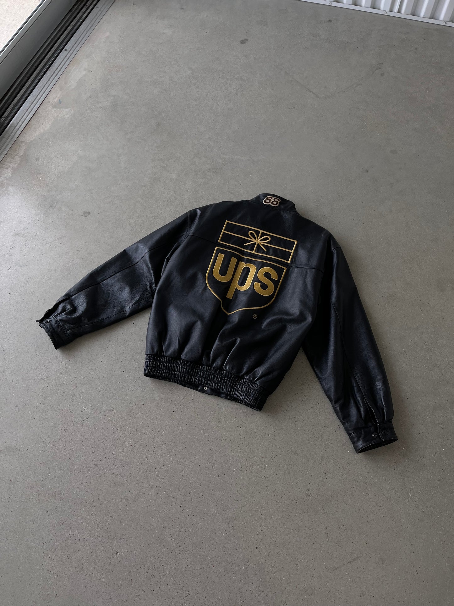 Vintage UPS x Ford Racing Leather Jacket - S