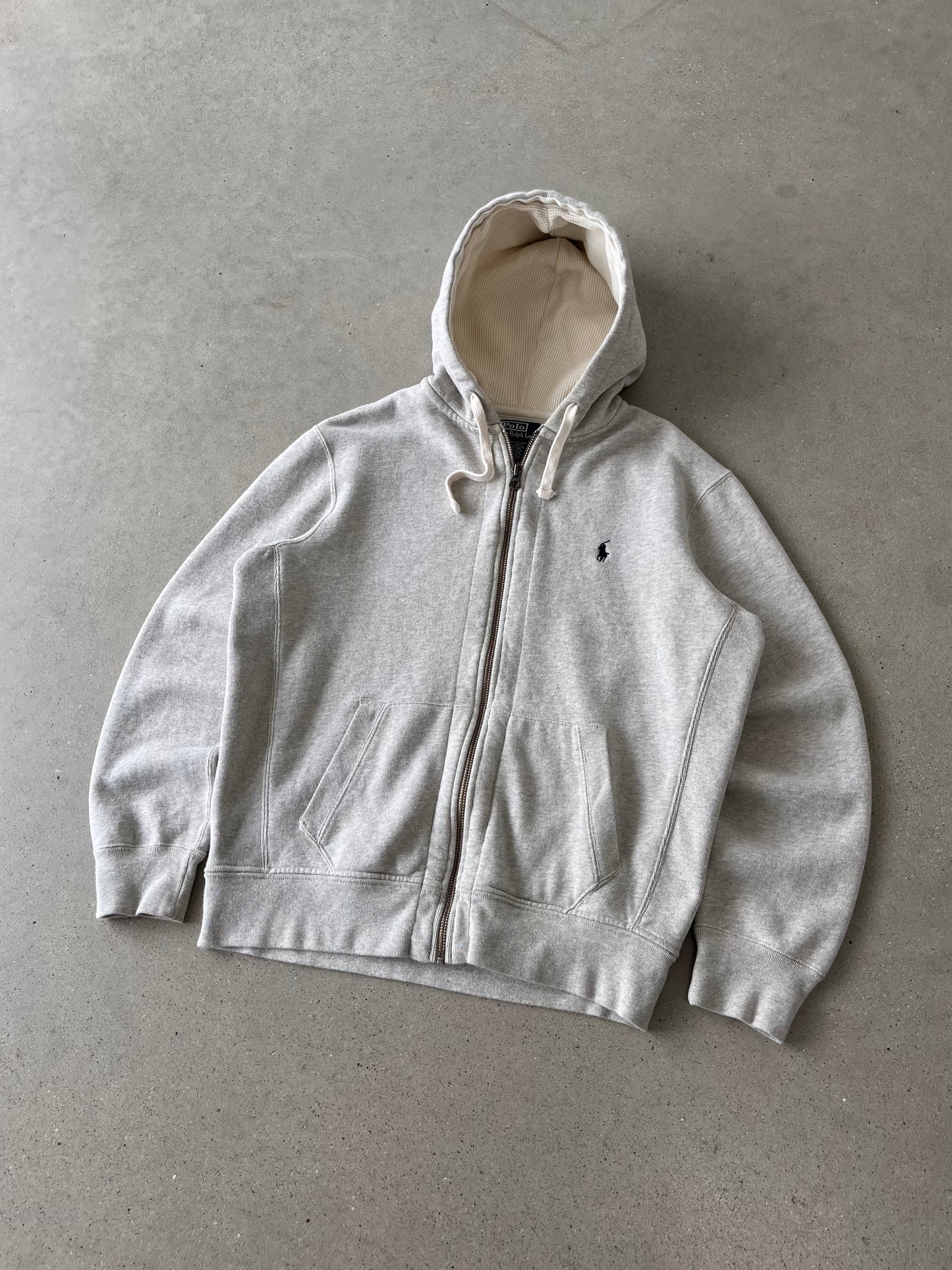 Vintage Polo Ralph Lauren Gray Zip-up Hoodie - L