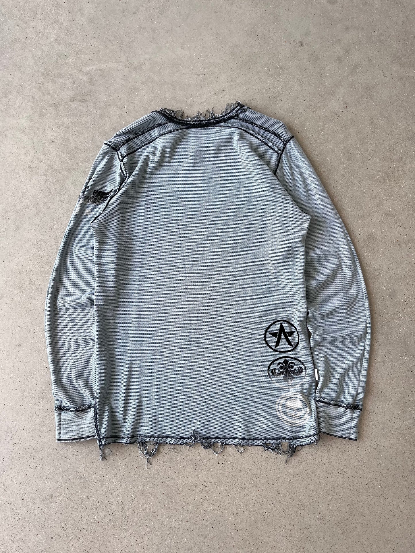 Vintage Y2K Affliction Blue/Black Reversible Thermal - XL