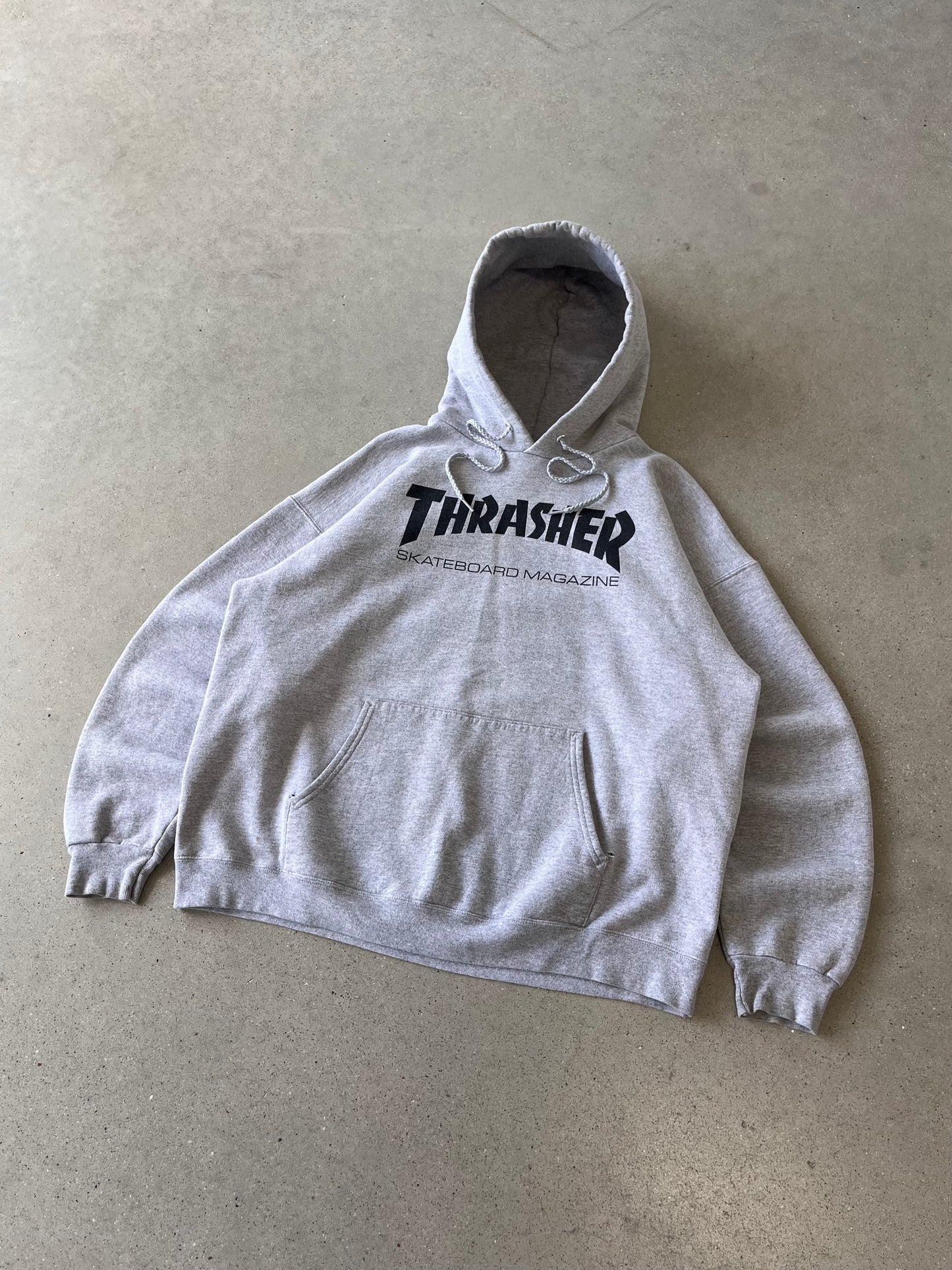 Vintage Thrasher Gray Hoodie - L