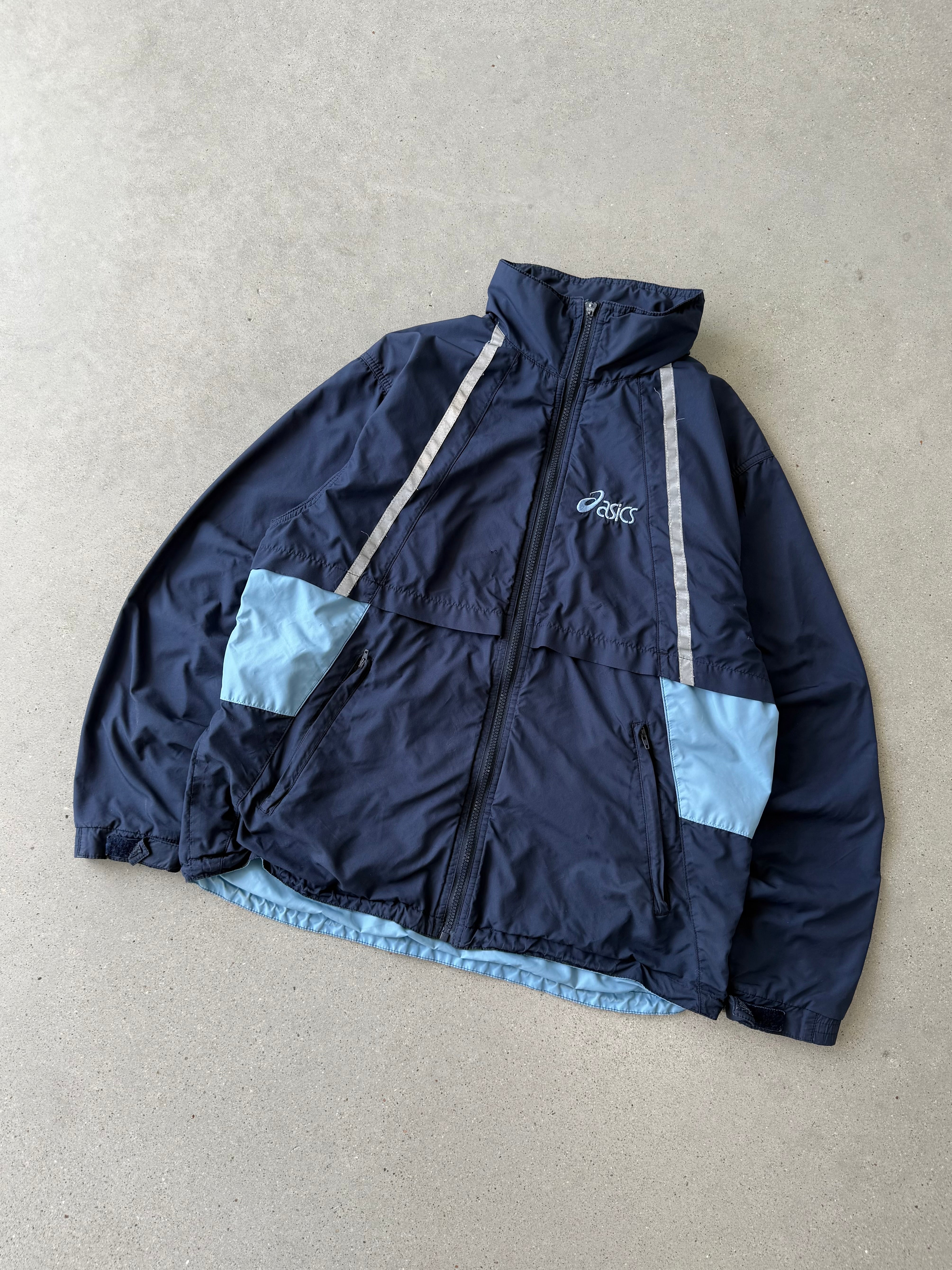 Vintage Asics Navy/Blue Windbreaker - S