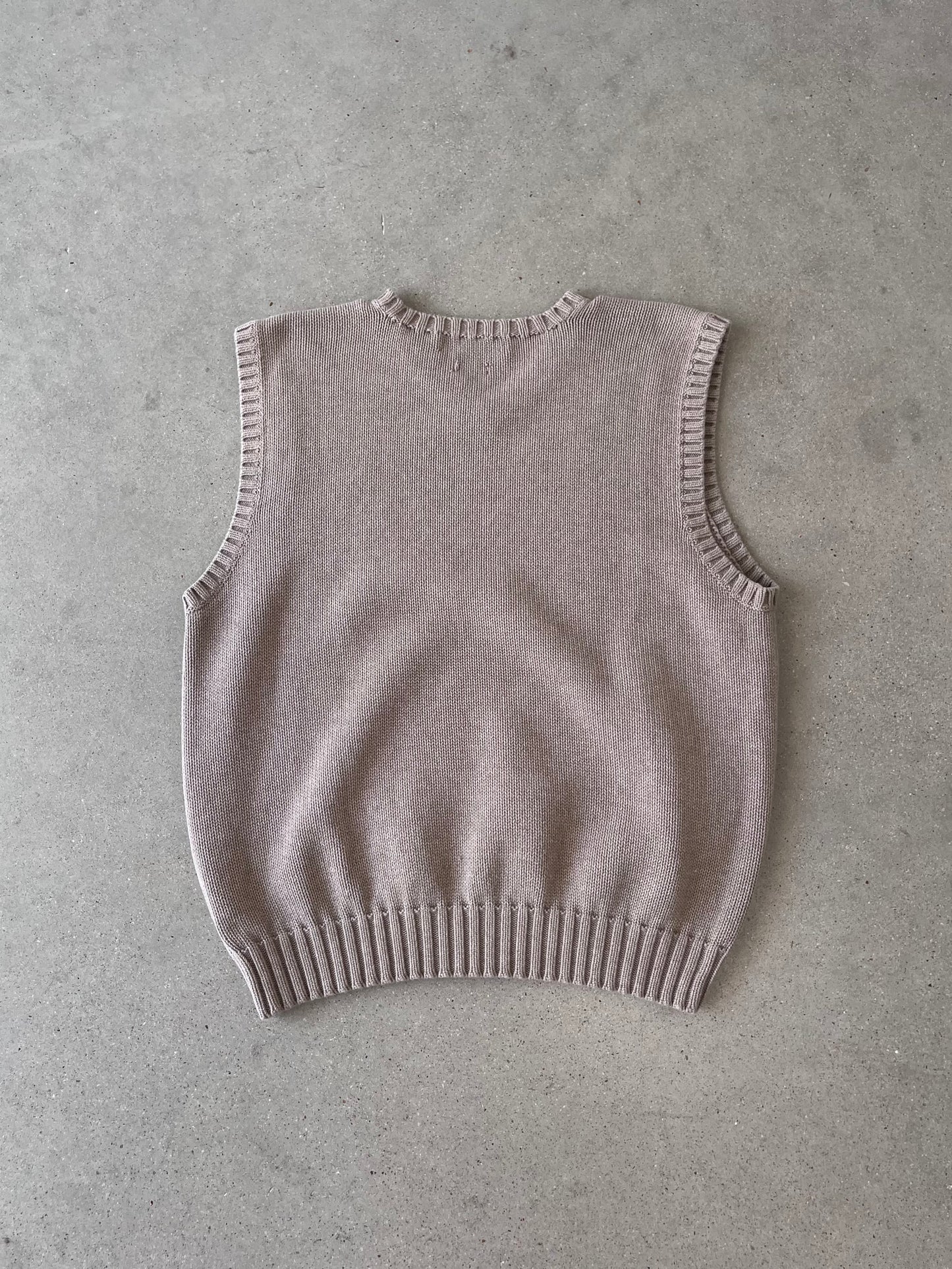 Vintage Mocha Polo Ralph Lauren Knitted Vest - L