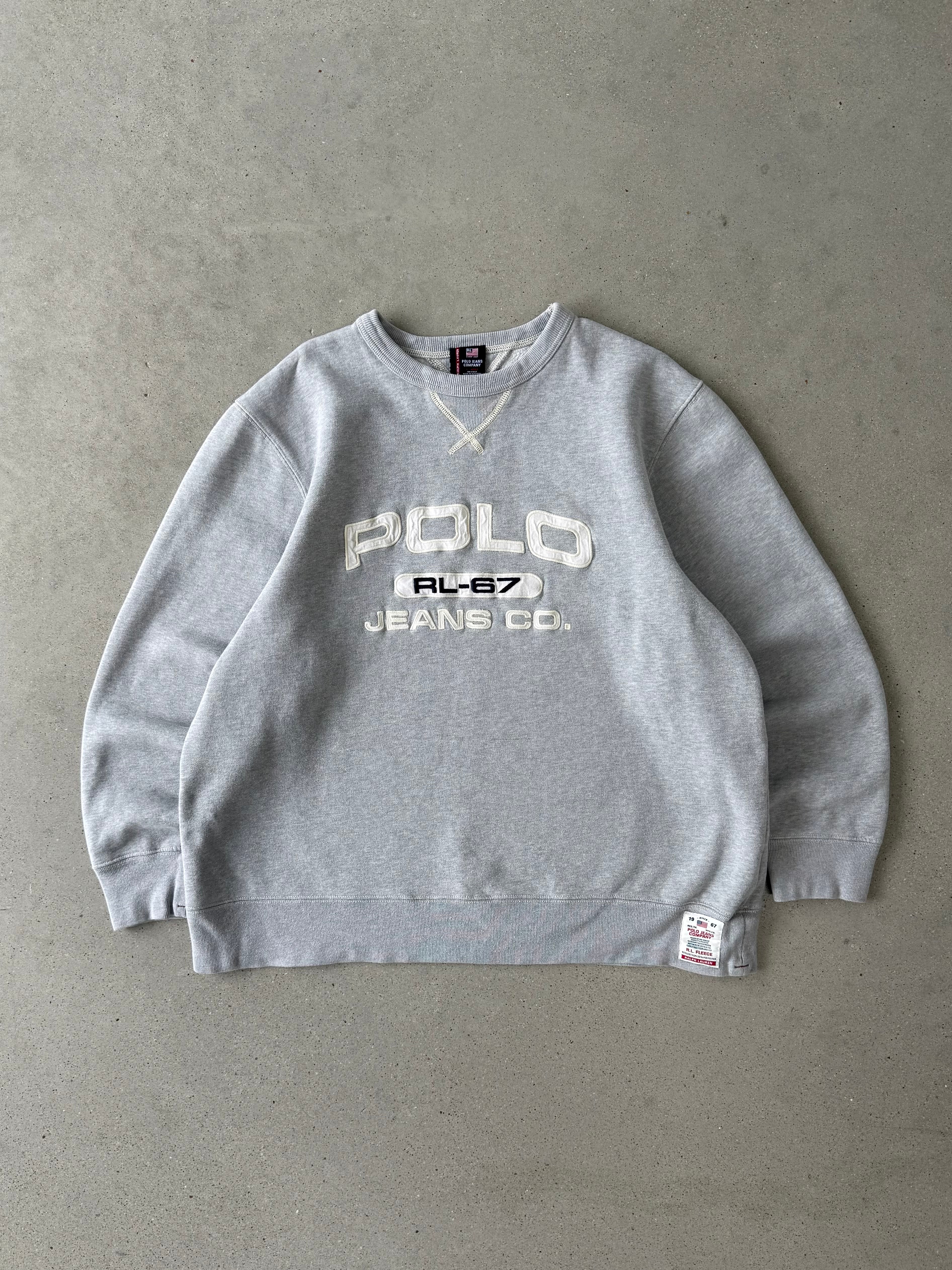 Vintage Polo Jeans Co. Gray Crewneck - XL